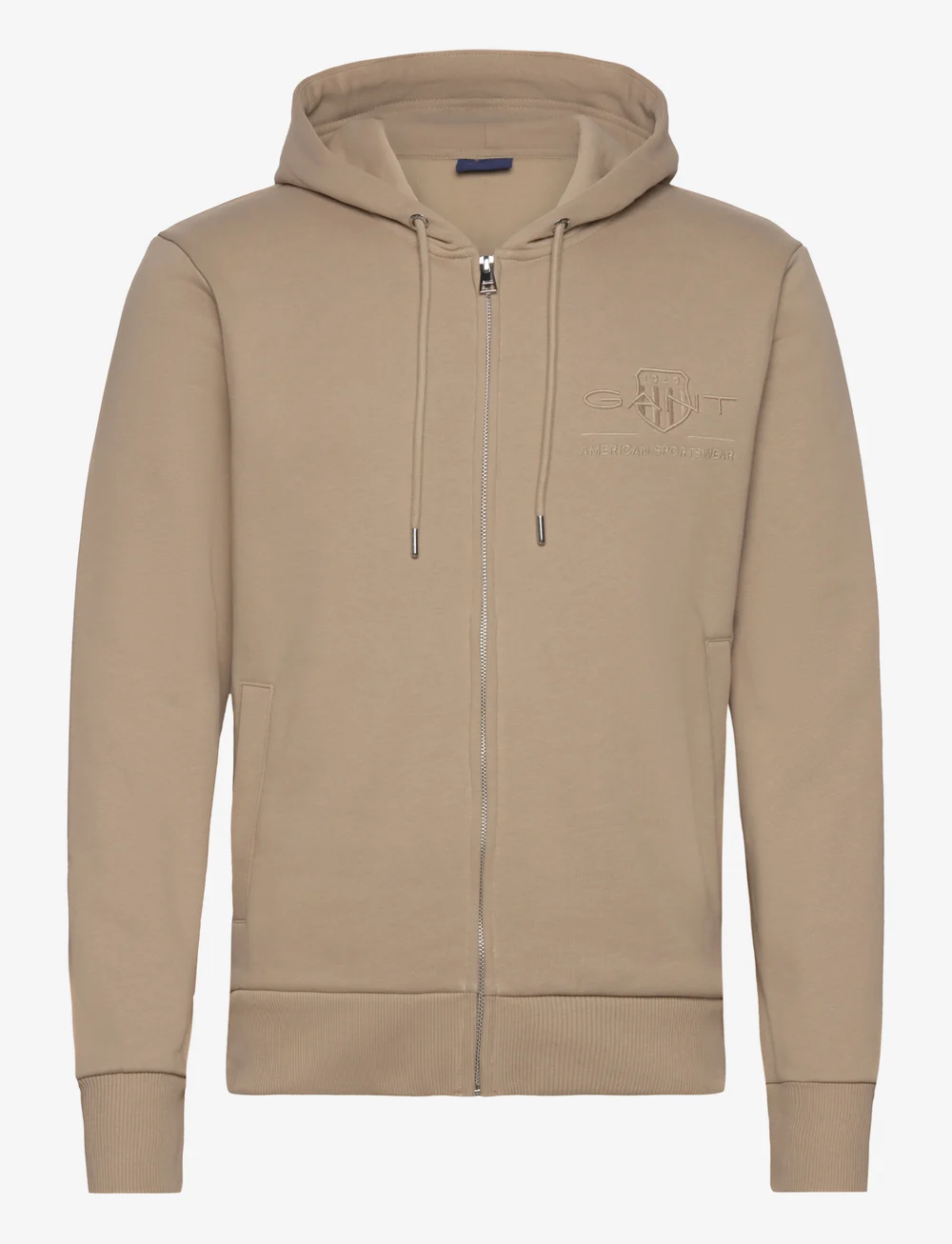 GANT - REG TONAL SHIELD FULL ZIP HOODIE - hoodies - concrete beige - 0