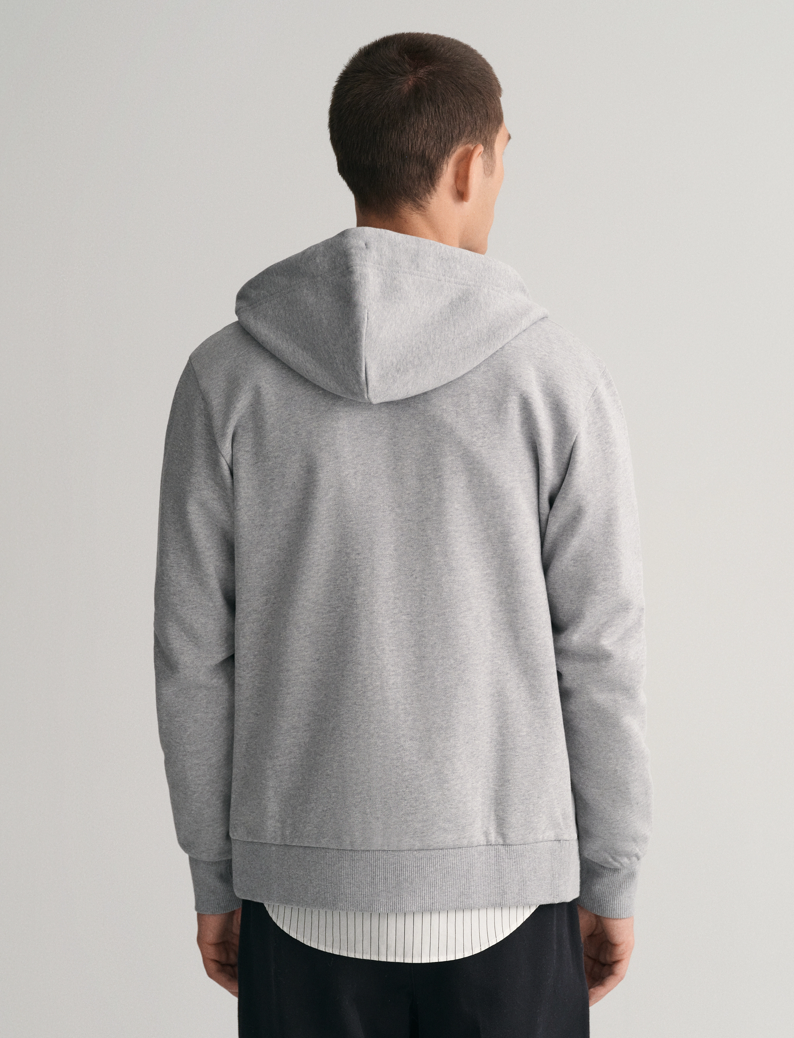 GANT - REG TONAL SHIELD FULL ZIP HOODIE - grey melange - 3
