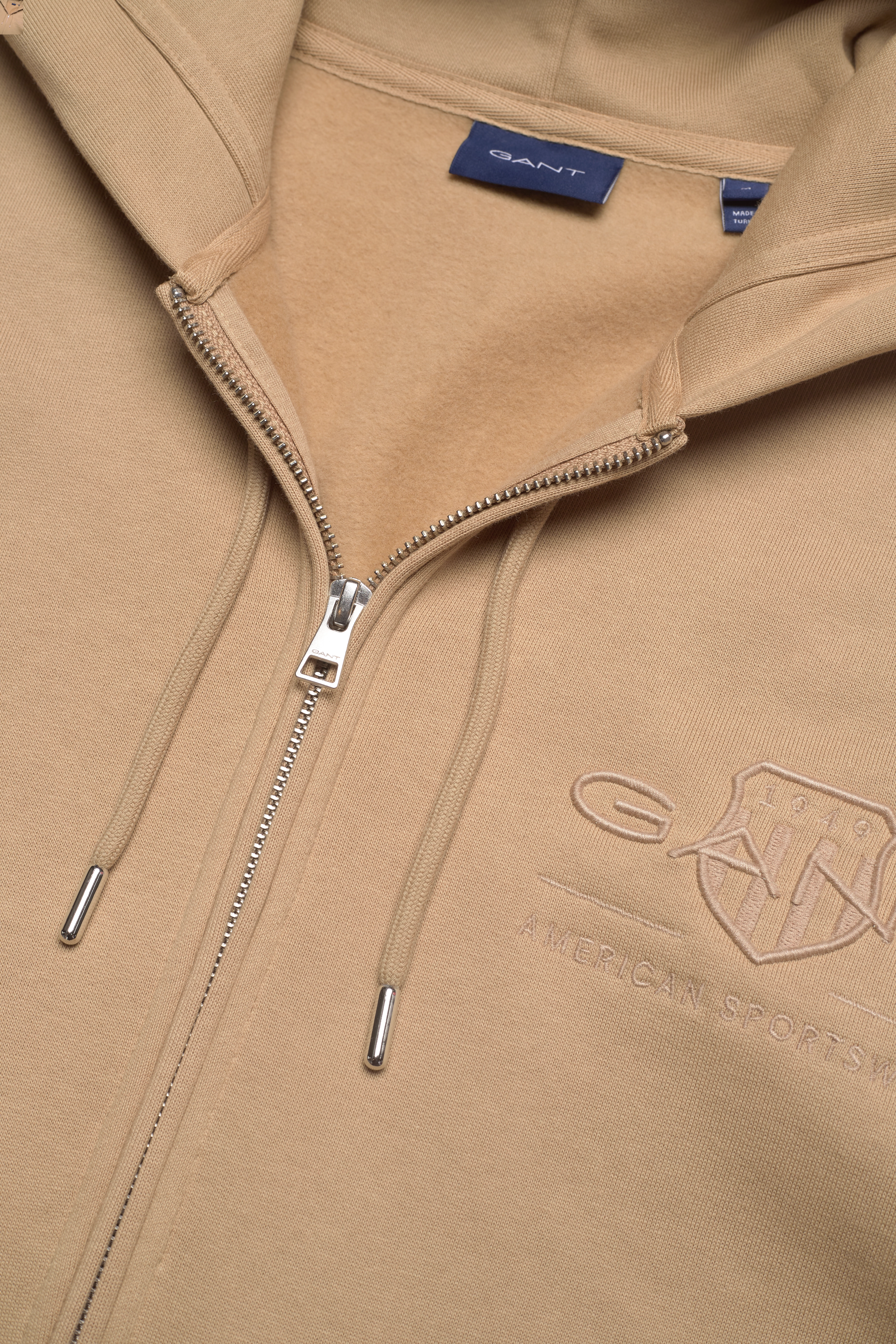 GANT - REG TONAL SHIELD FULL ZIP HOODIE - hazelwood beige - 2