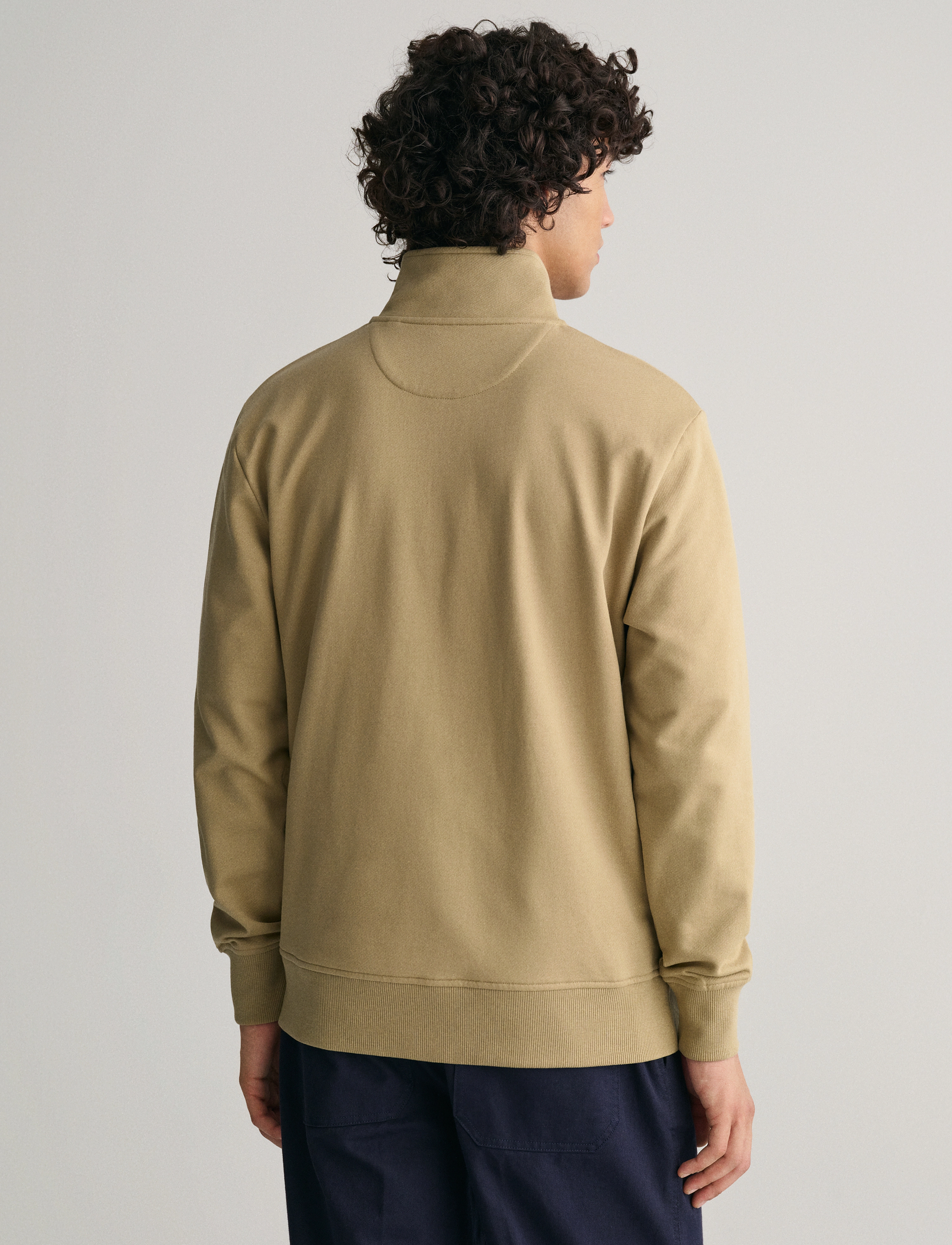 GANT - LOGO SCRIPT JERSEY HALFZIP - dried khaki - 3