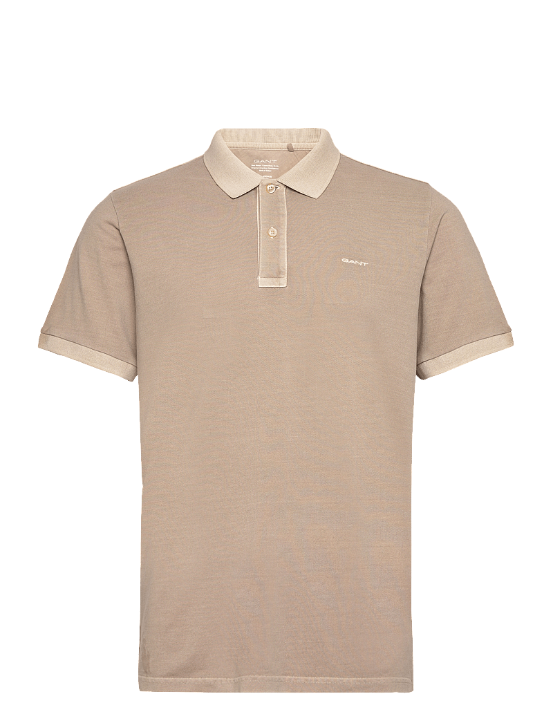 GANT - SUNFADED PIQUE SS RUGGER - kortærmede poloer - concrete beige - 0
