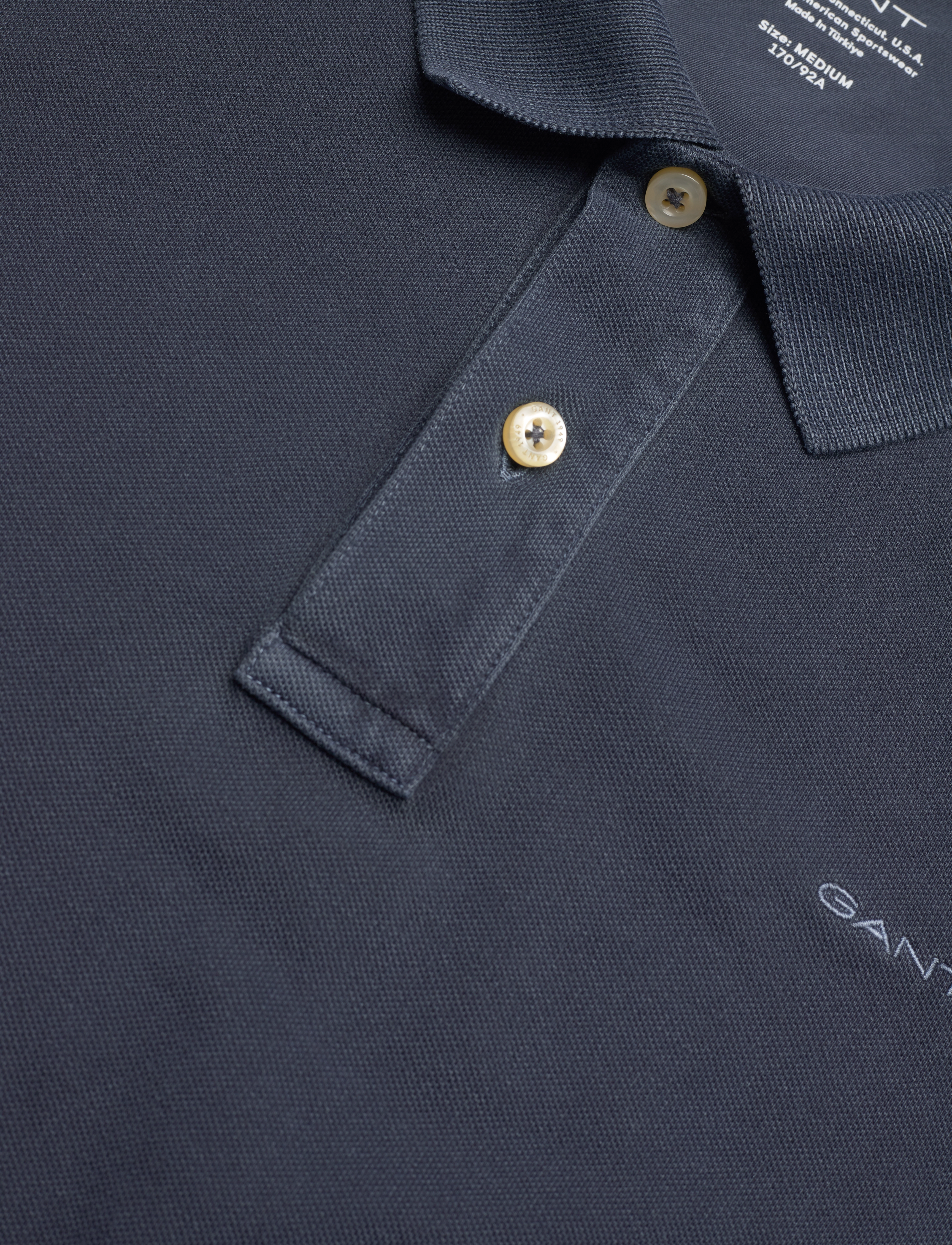 Gant - SUNFADED PIQUE SS RUGGER - kortærmede poloer - evening blue - 2