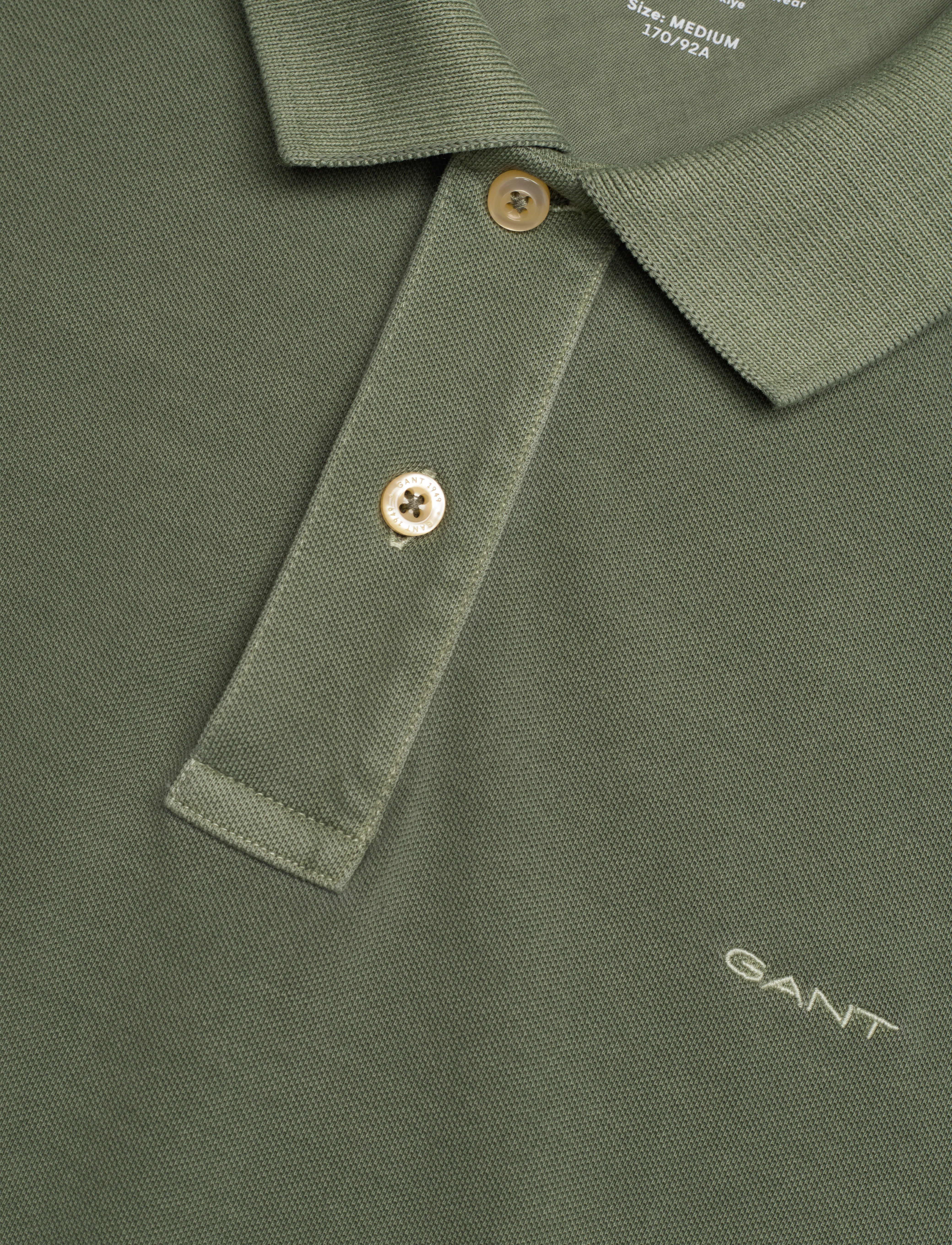 Gant - SUNFADED PIQUE SS RUGGER - lühikeste varrukatega polod - kalamata green - 2