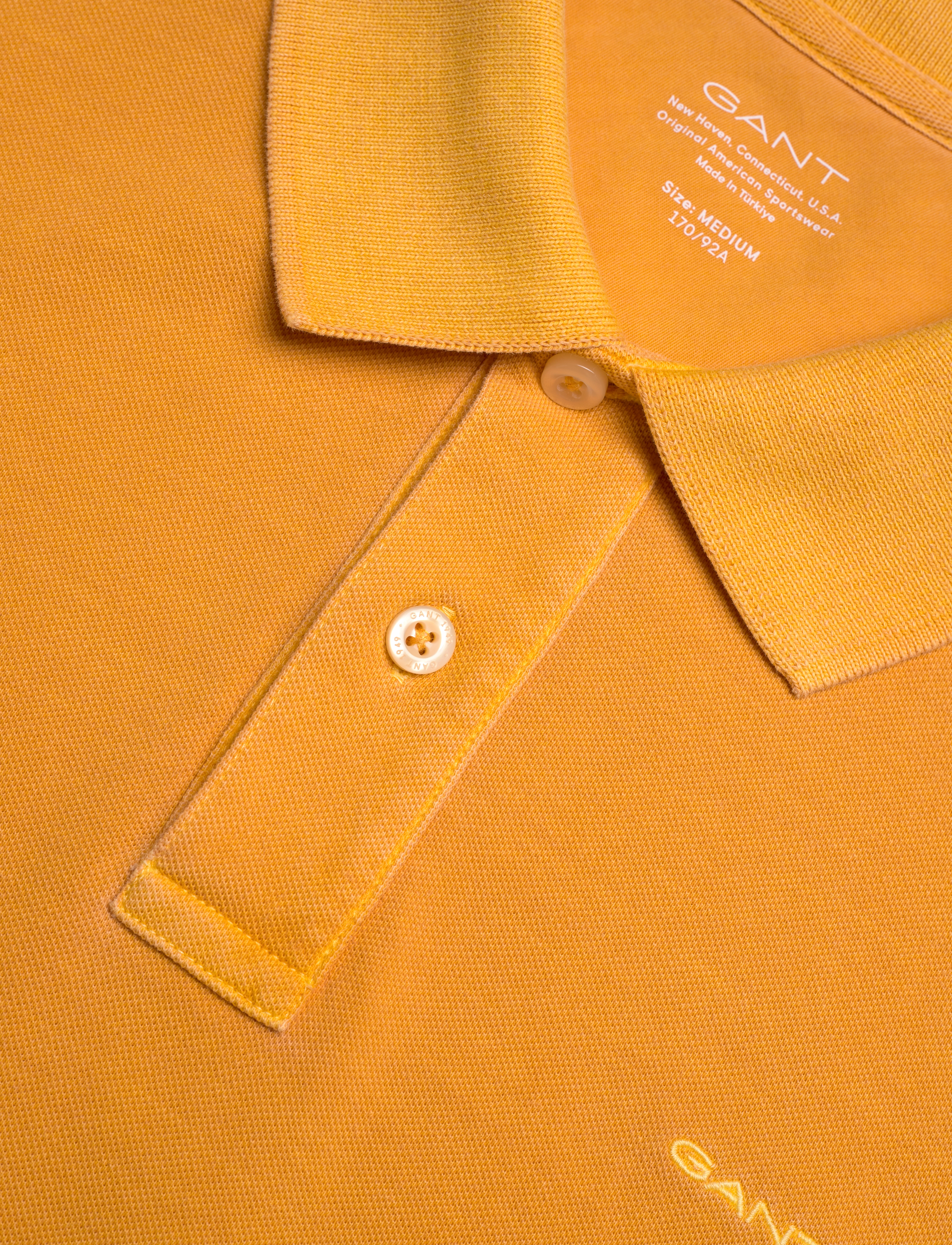 Gant - SUNFADED PIQUE SS RUGGER - kurzärmelig - medal yellow - 2
