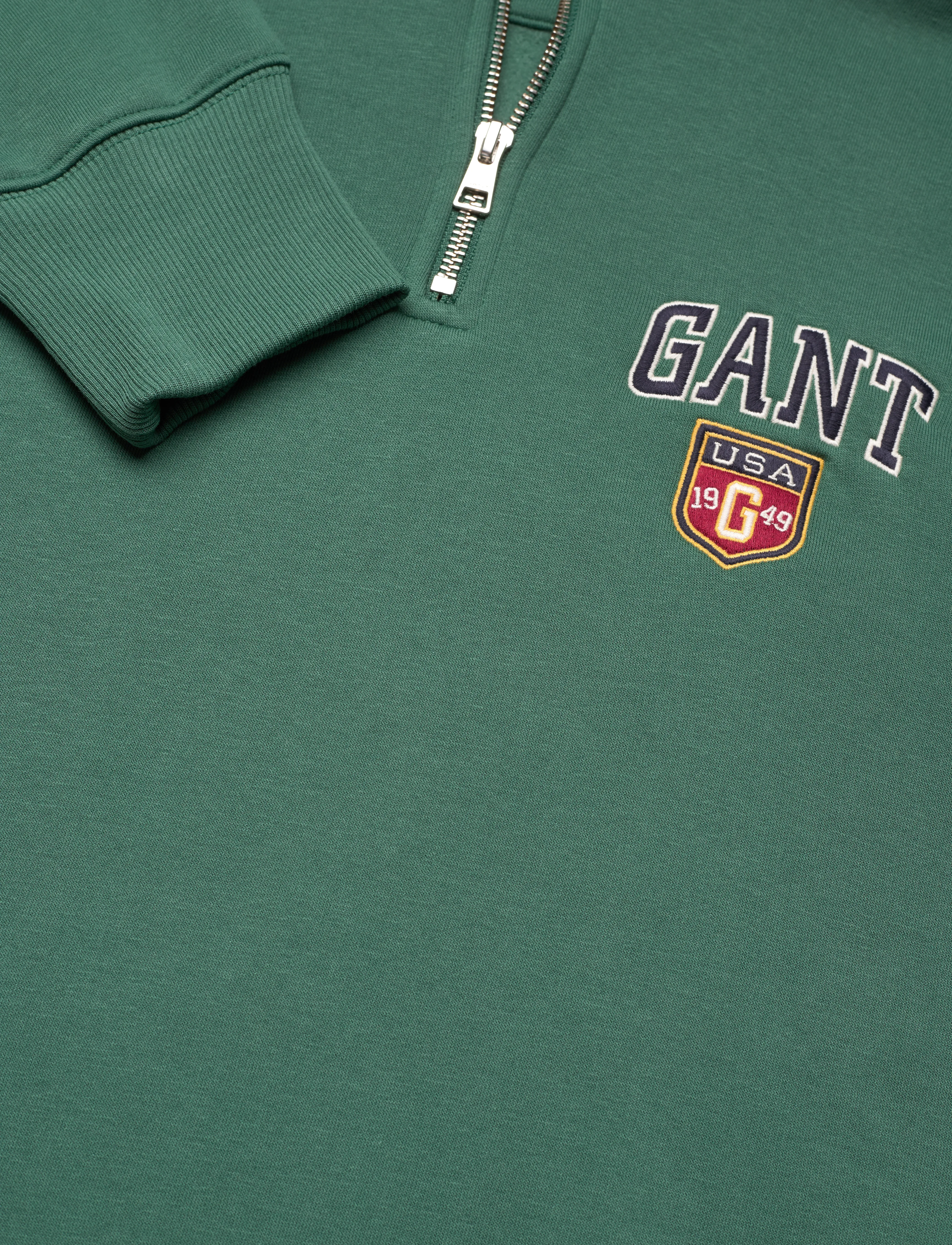 Gant - GRAPHIC HALF ZIP - dressipluusid - woody green - 2