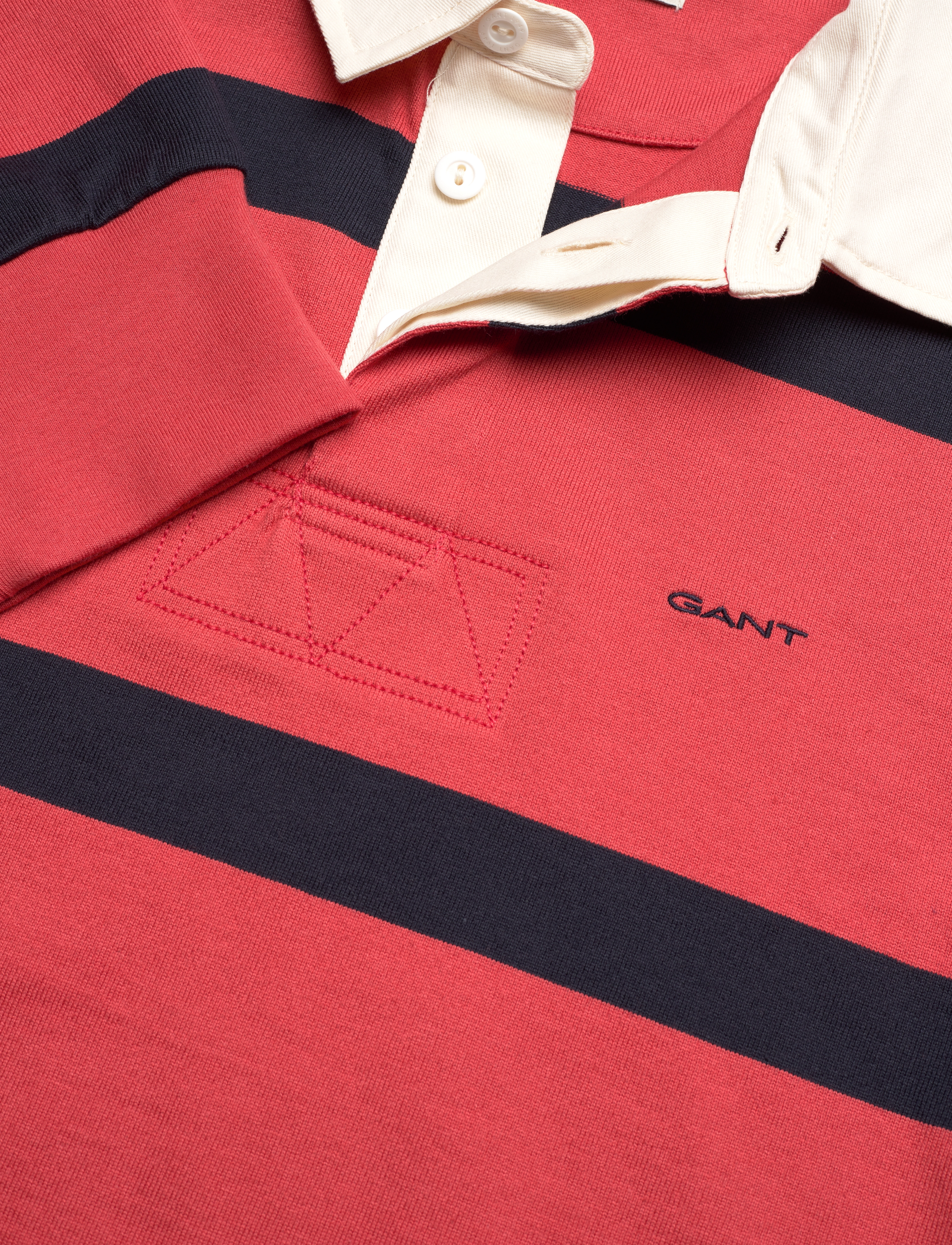 GANT - YARN DYED STRIPED HEAVY RUGGER - brick red - 2