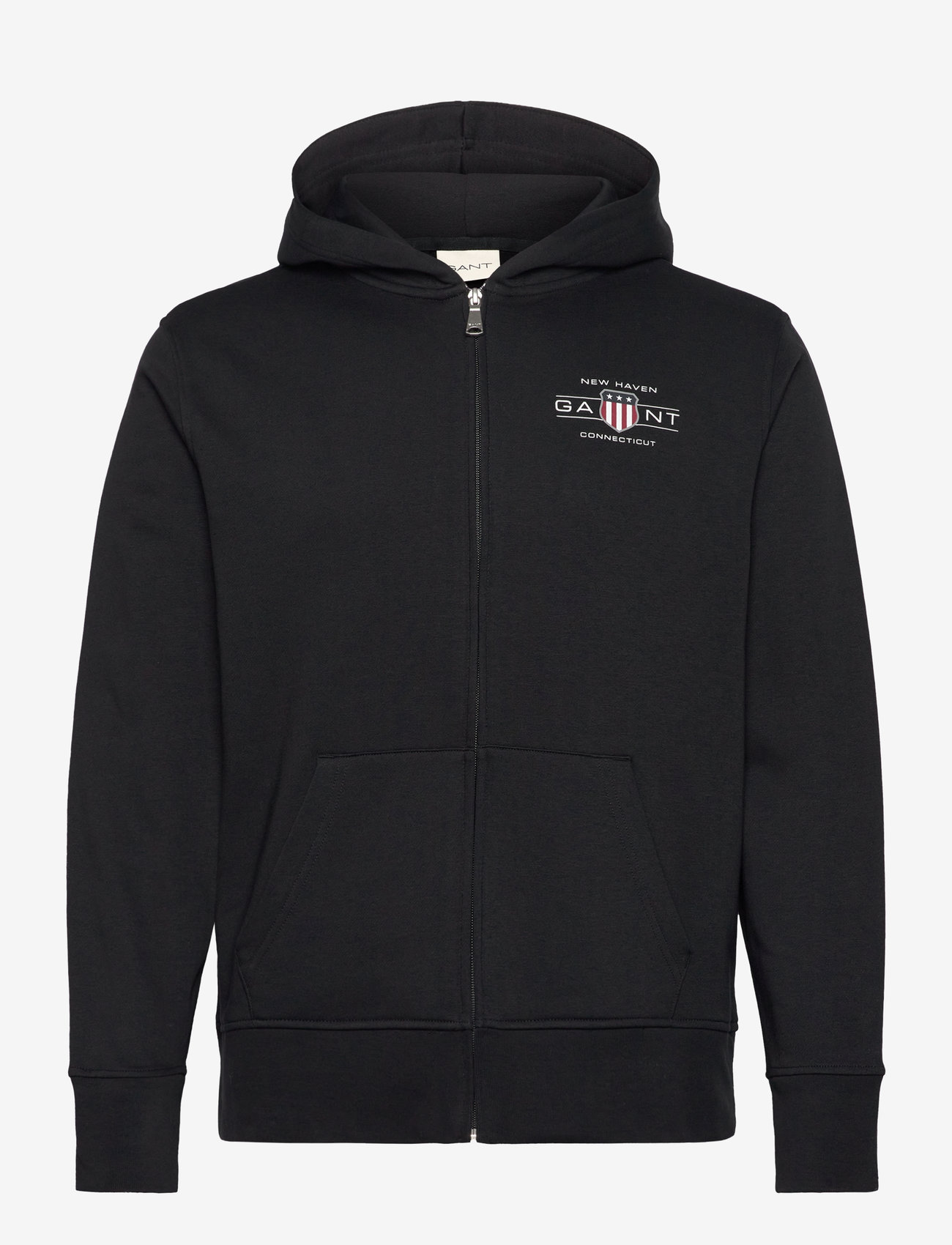 GANT - GRAPHIC FULLZIP HOODIE - kapuutsiga dressipluusid - black - 1