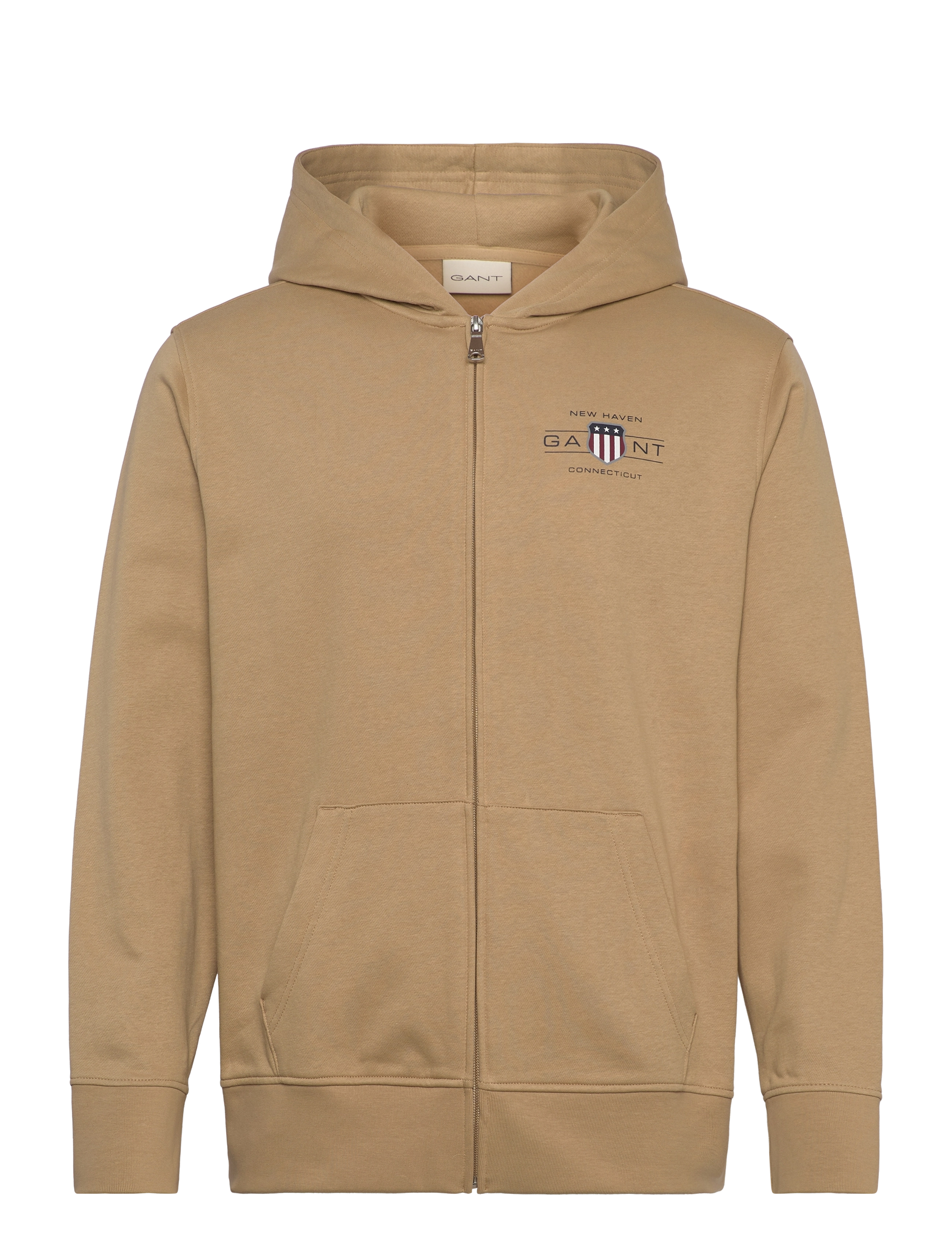 Gant GRAPHIC FULLZIP HOODIE - Sweatshirts & hættetrøjer - OAK BEIGE / beige