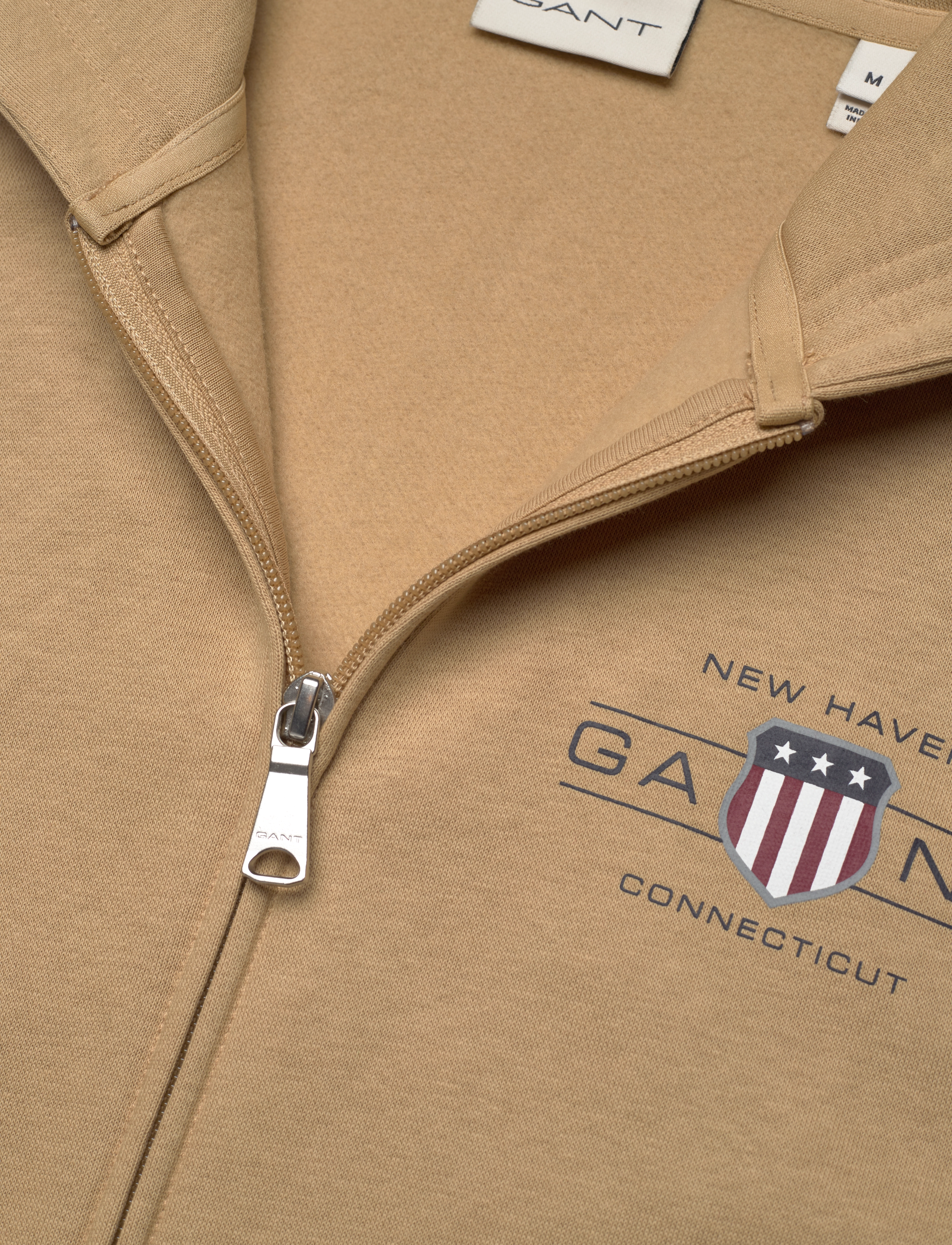 Gant - GRAPHIC FULLZIP HOODIE - sweatshirts - oak beige - 2