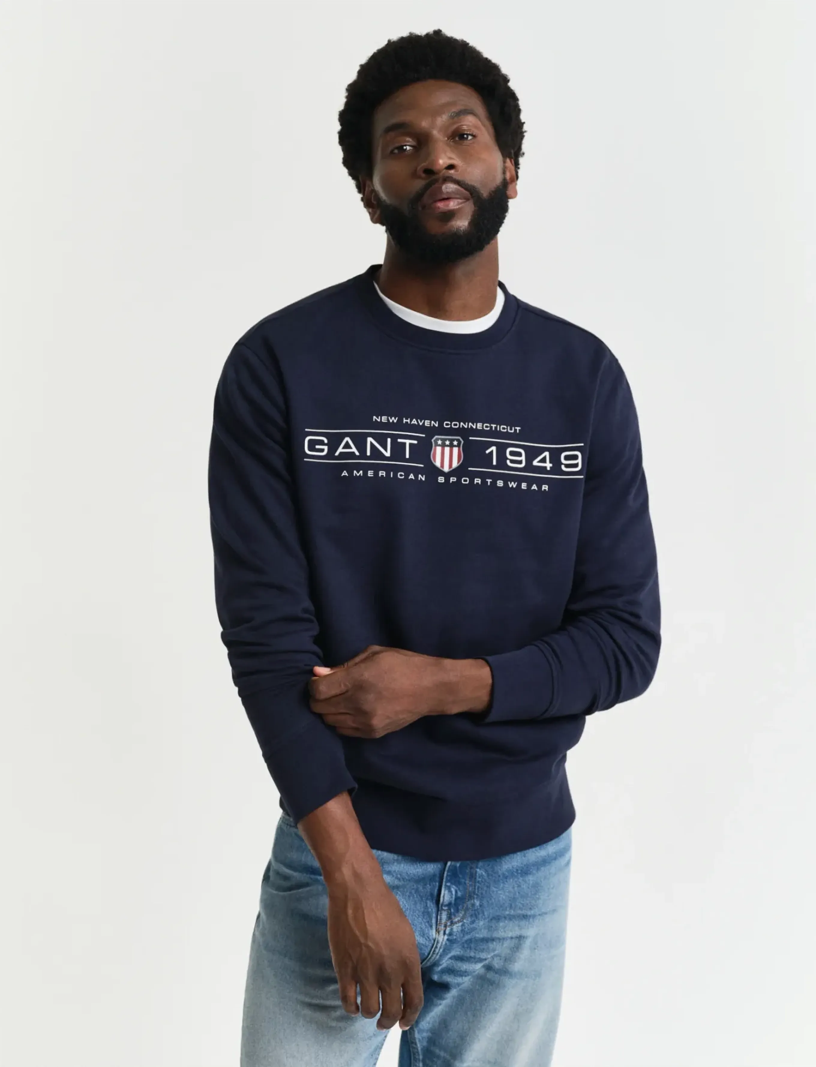 GANT GRAPHIC C-NECK SWEAT - Kollektsioonid - EVENING BLUE / navy