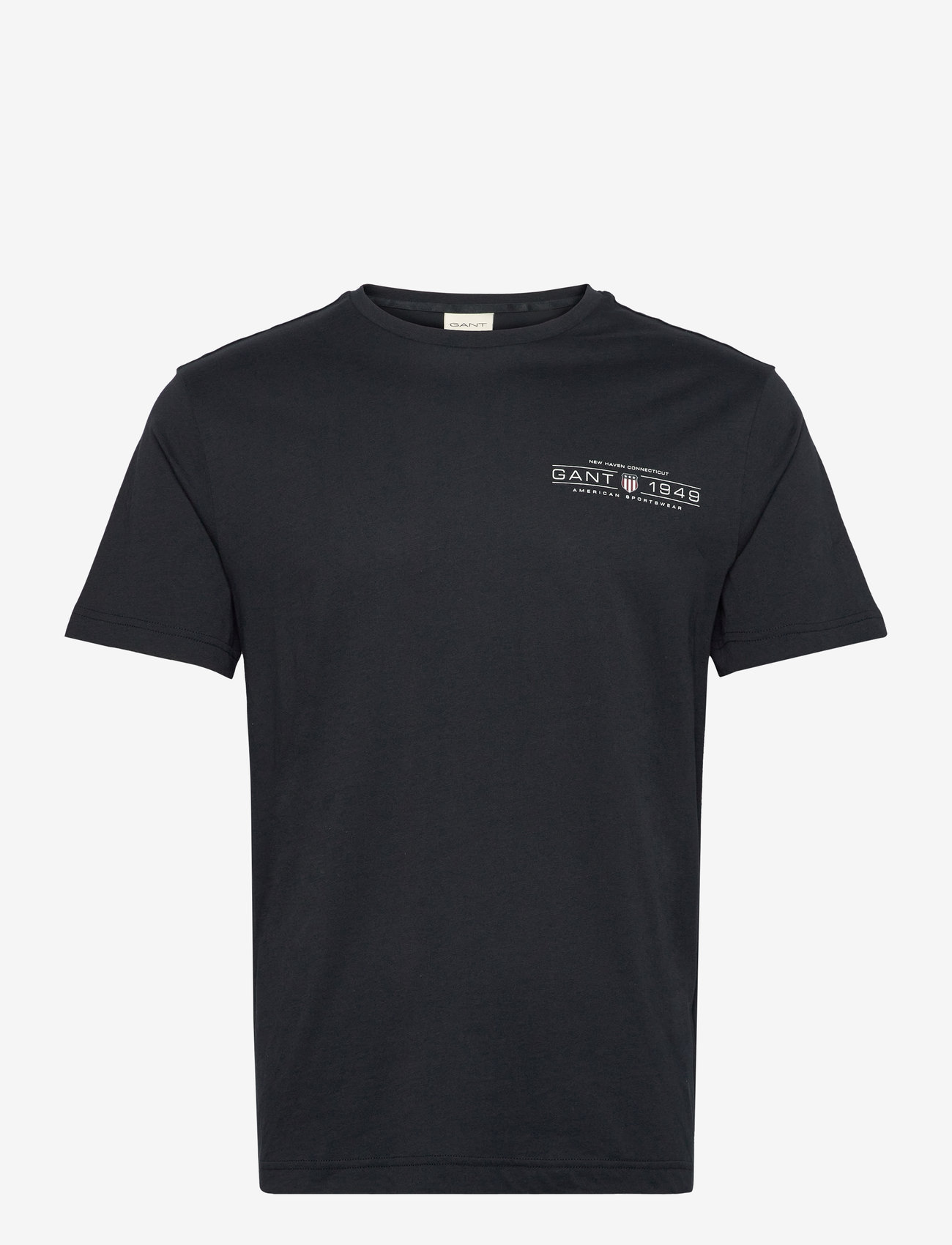 Gant - PRINTED GRAPHIC SS T-SHIRT - kortärmade t-shirts - black - 1