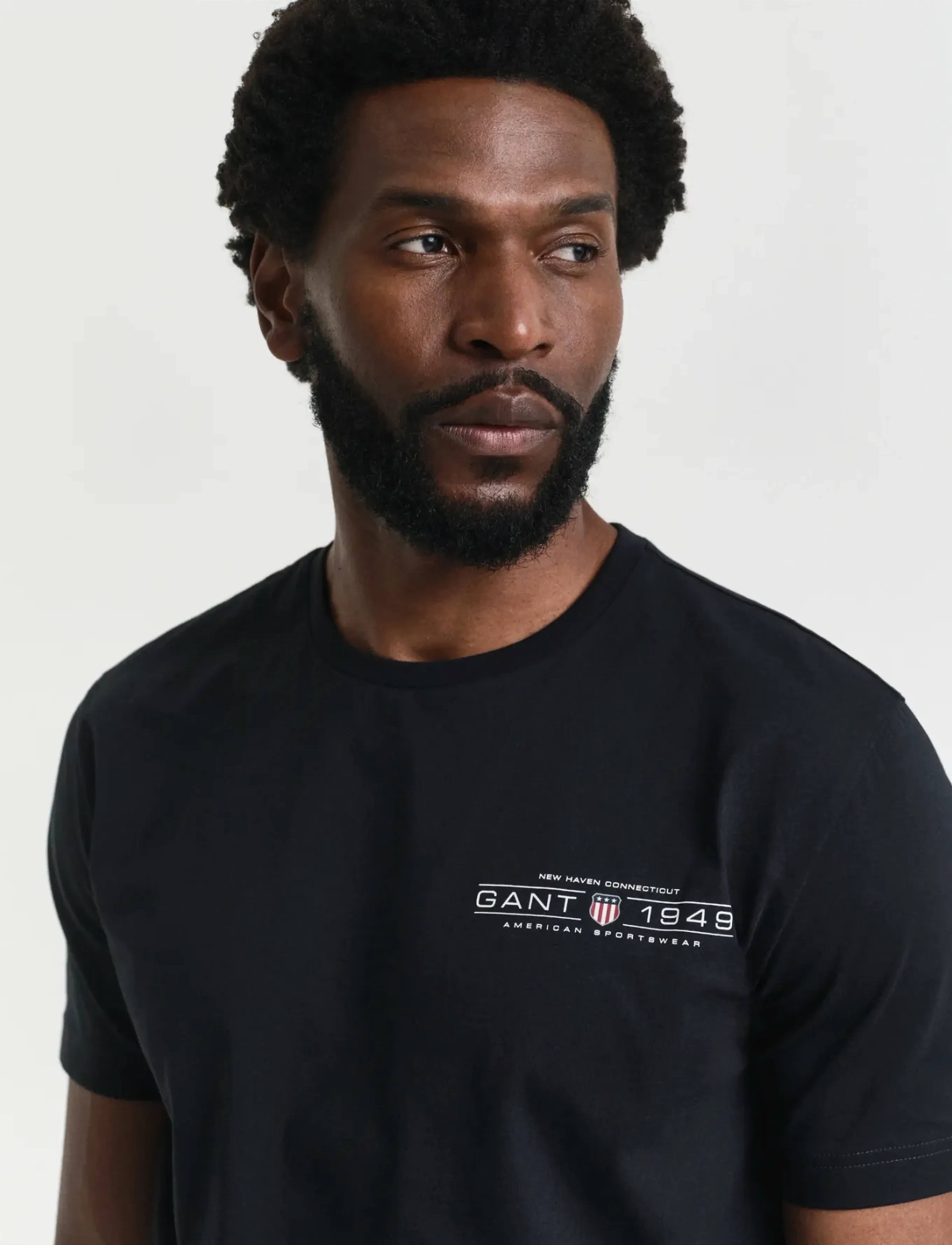 Gant - PRINTED GRAPHIC SS T-SHIRT - kortermede t-skjorter - black - 4