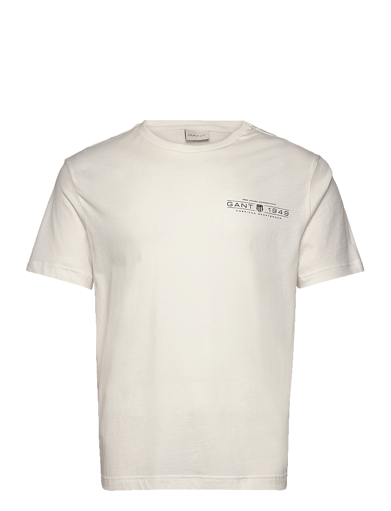 GANT - PRINTED GRAPHIC SS T-SHIRT - kortærmede t-shirts - eggshell - 0