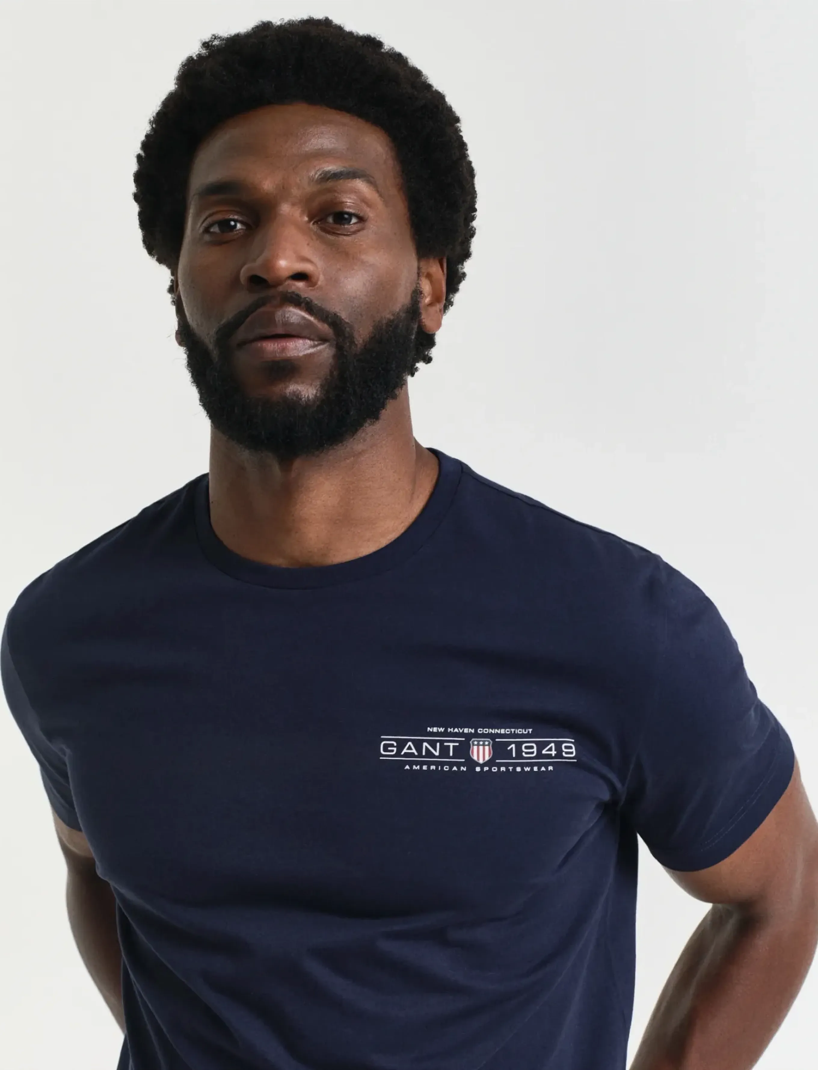 Gant - PRINTED GRAPHIC SS T-SHIRT - kortærmede t-shirts - evening blue - 4
