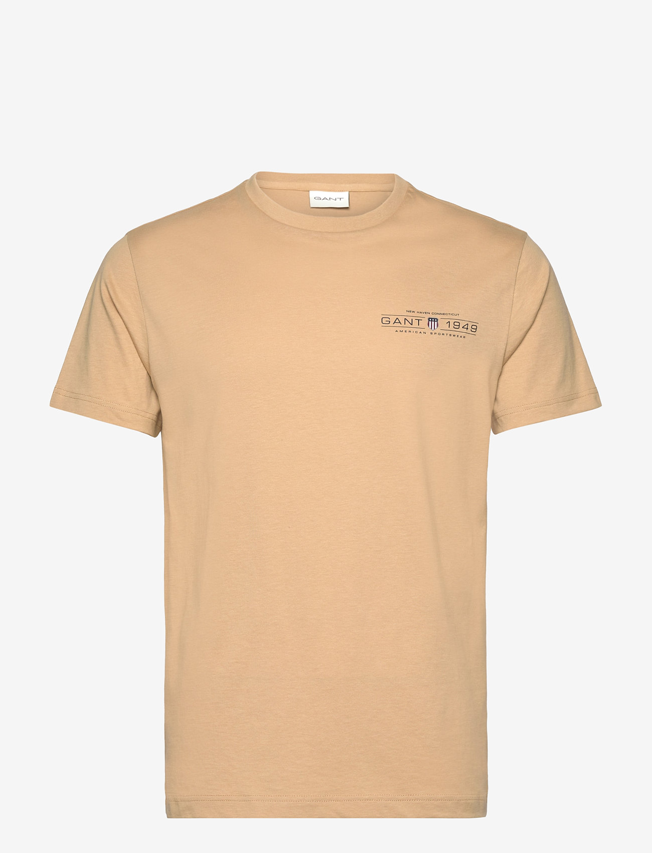 GANT - PRINTED GRAPHIC SS T-SHIRT - kortærmede t-shirts - oak beige - 1