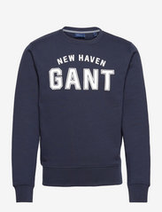 GANT - LOGO C-NECK SWEAT - sweatshirts - marine - 0