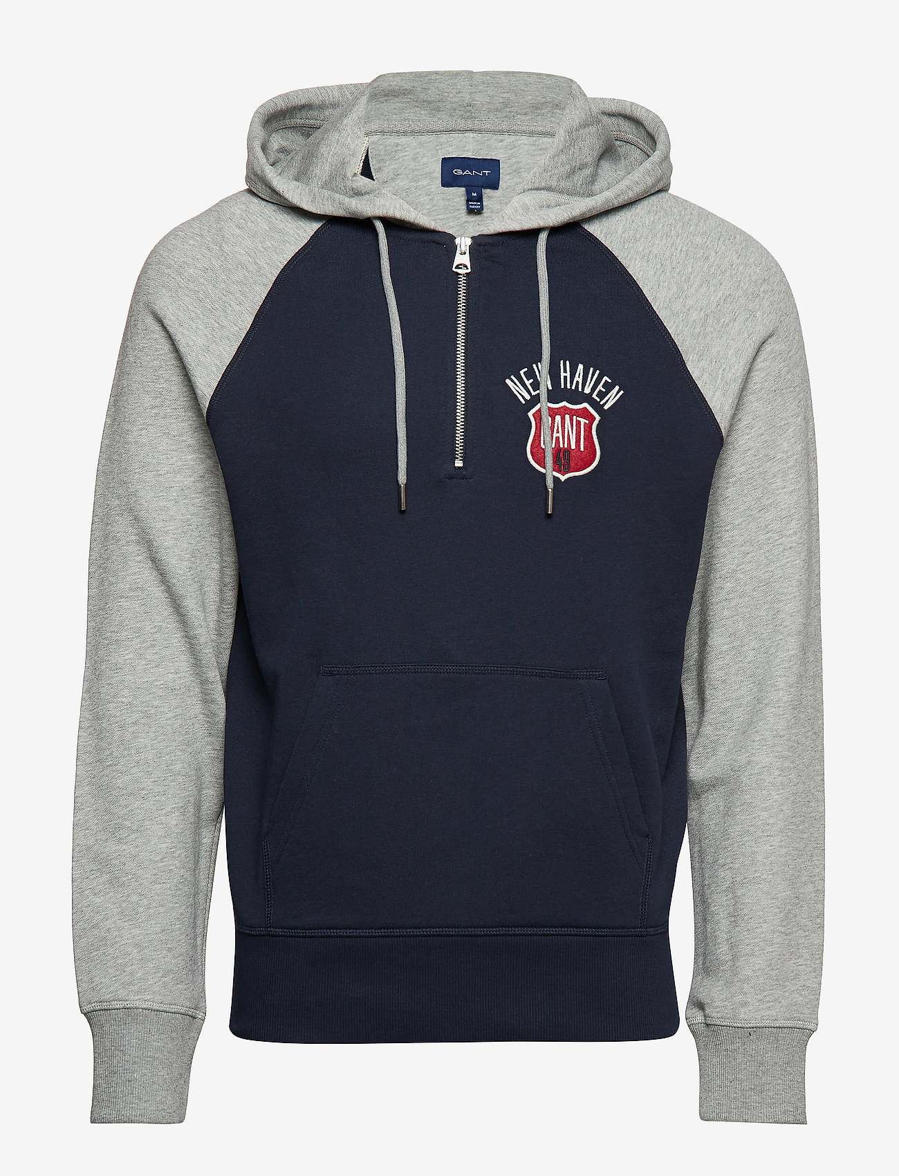 GANT - D1. GRAPHIC HALF ZIP HOODIE - evening blue - 0