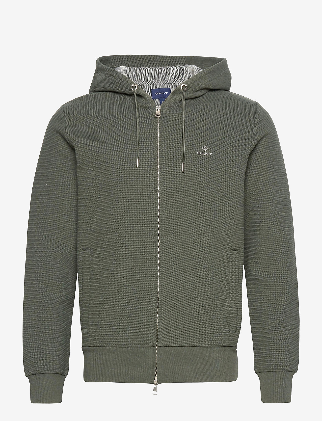GANT - D2. STRUCTURE ZIP HOOD - thyme green - 0