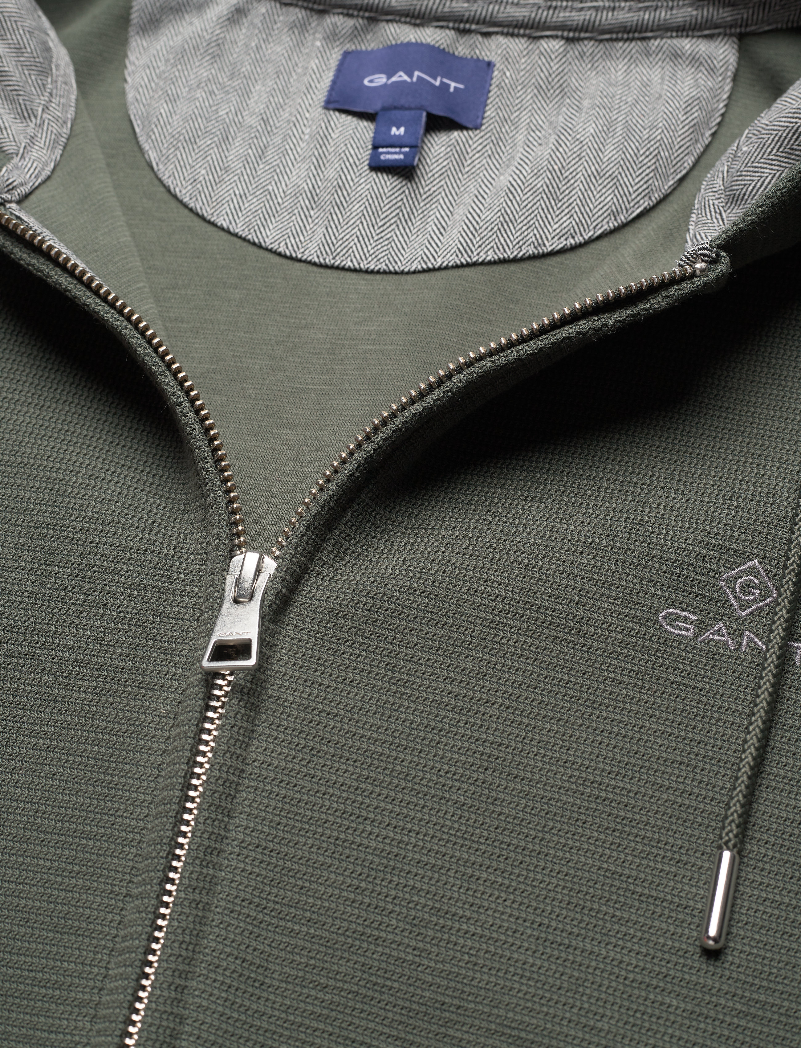 GANT - D2. STRUCTURE ZIP HOOD - thyme green - 2