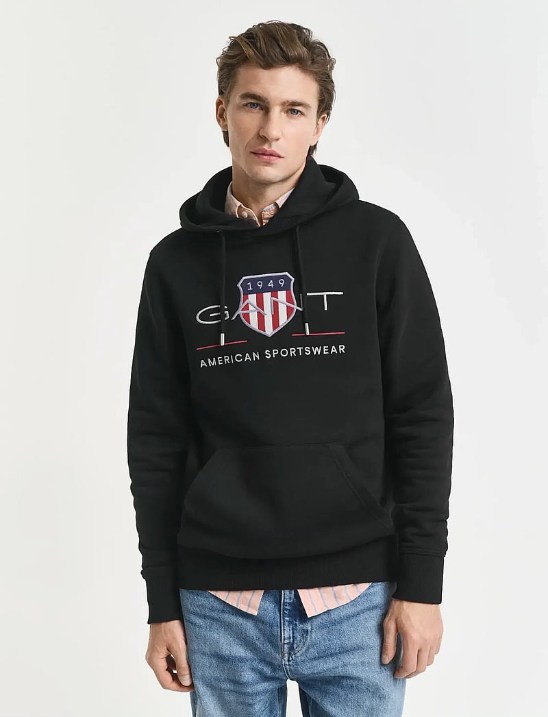 GANT - REG ARCHIVE SHIELD HOODIE - kapuzenpullover - black - 0