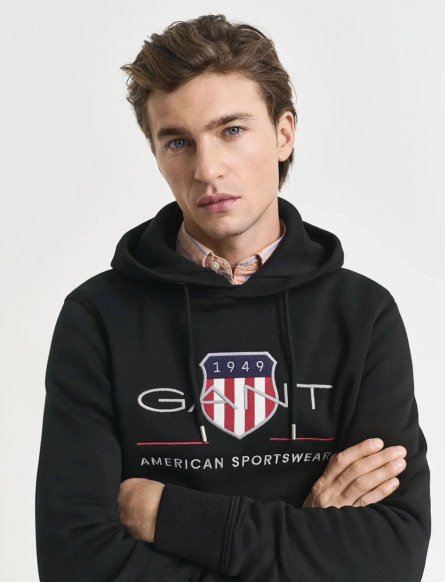 Gant - REG ARCHIVE SHIELD HOODIE - kapuzenpullover - black - 4