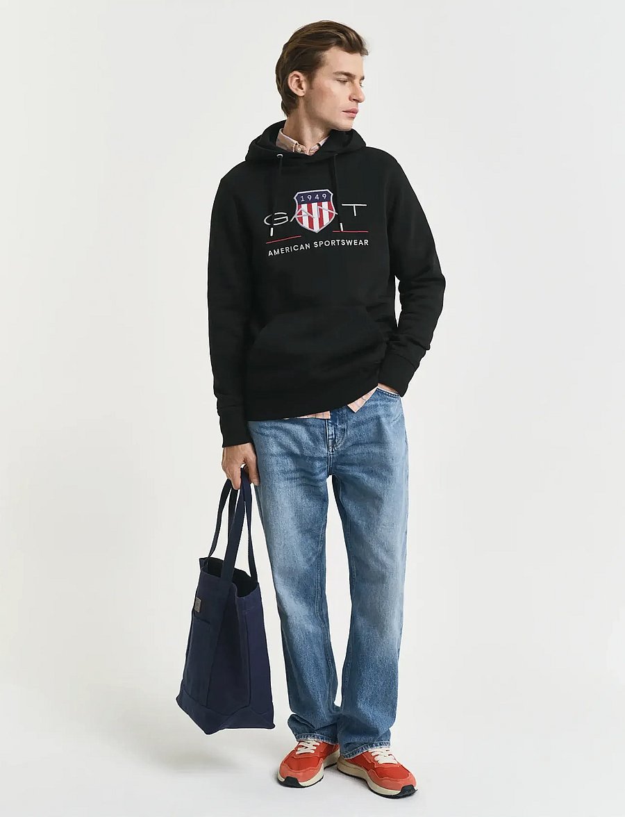 Gant - REG ARCHIVE SHIELD HOODIE - kapuzenpullover - black - 5