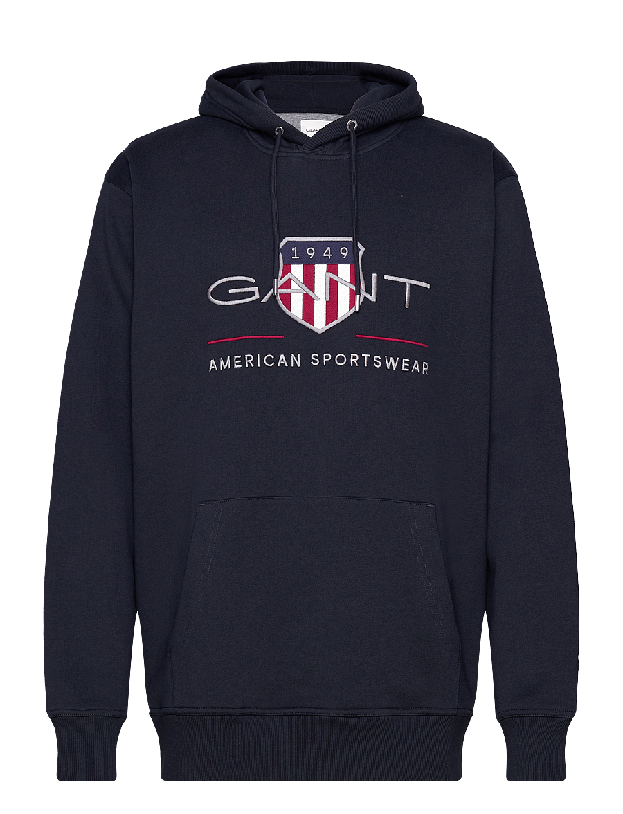 Gant - REG ARCHIVE SHIELD HOODIE - kapuzenpullover - evening blue - 1