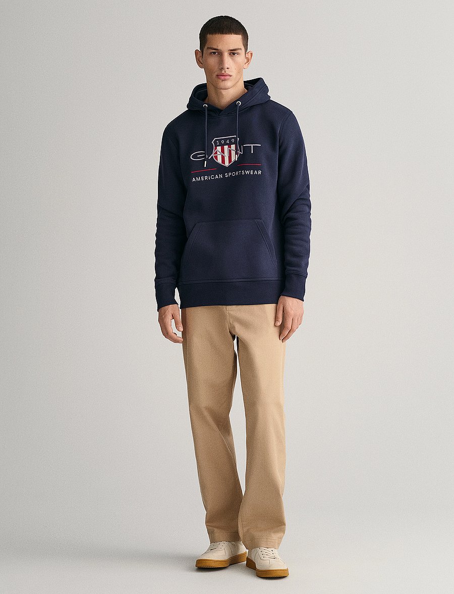 Gant - REG ARCHIVE SHIELD HOODIE - kapuzenpullover - evening blue - 5