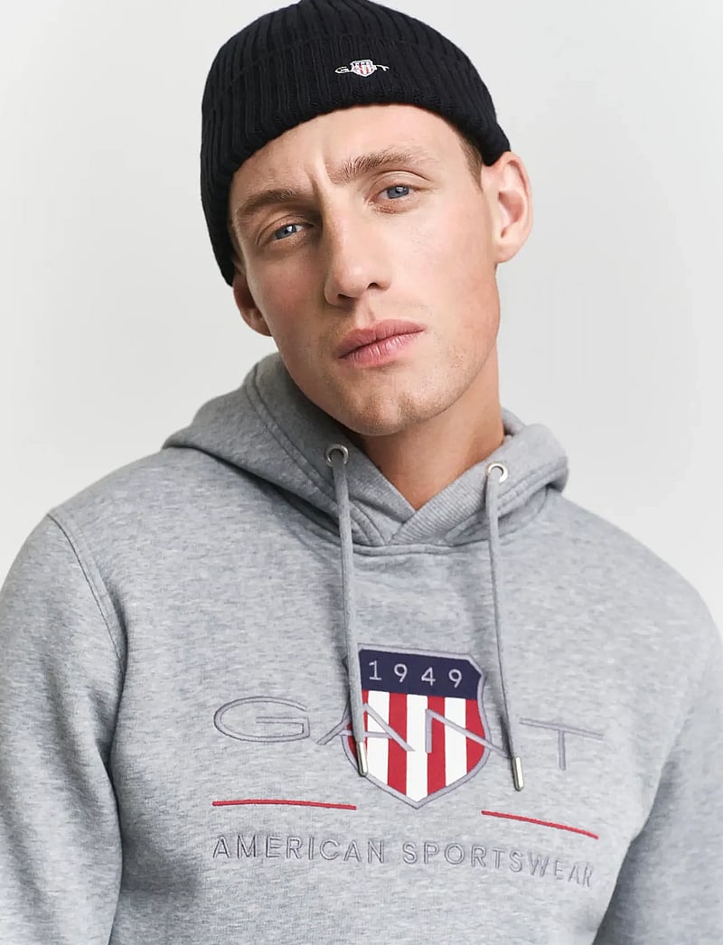 GANT - REG ARCHIVE SHIELD HOODIE - hoodies - grey melange - 4