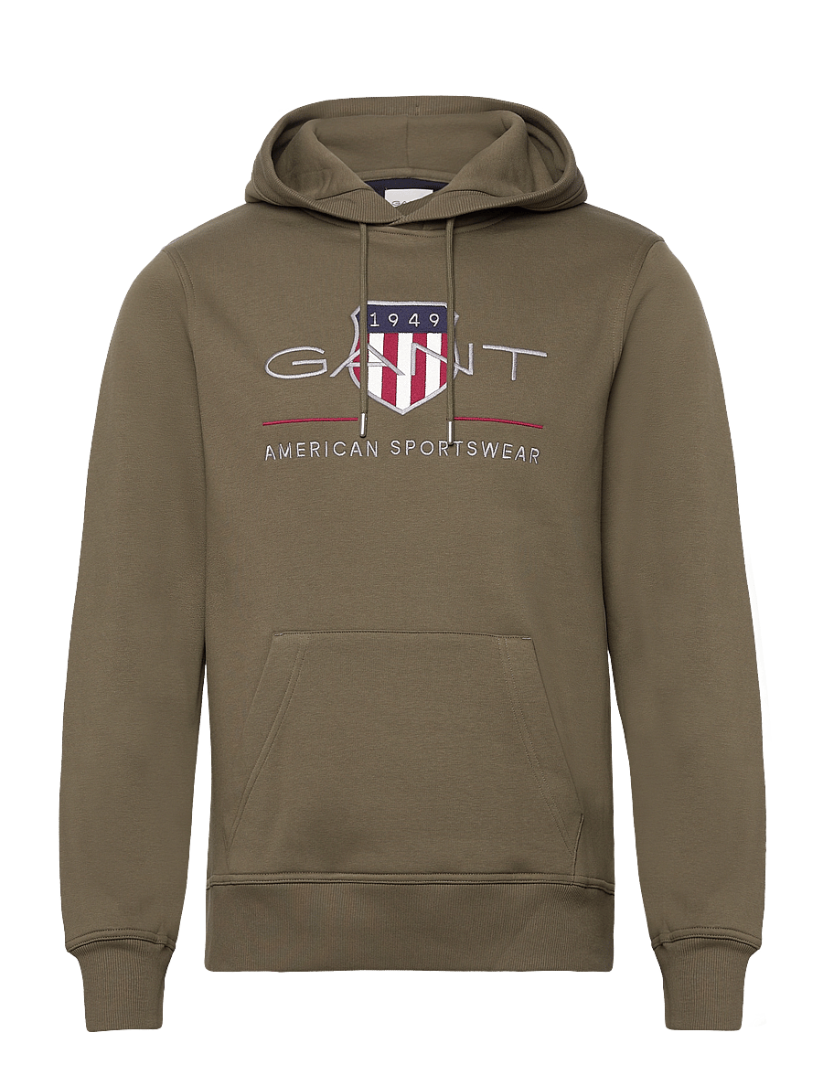 Gant - REG ARCHIVE SHIELD HOODIE - kapuzenpullover - juniper green - 1