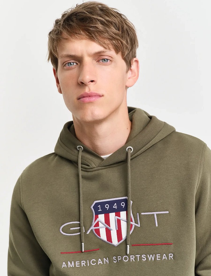 Gant - REG ARCHIVE SHIELD HOODIE - kapuzenpullover - juniper green - 4