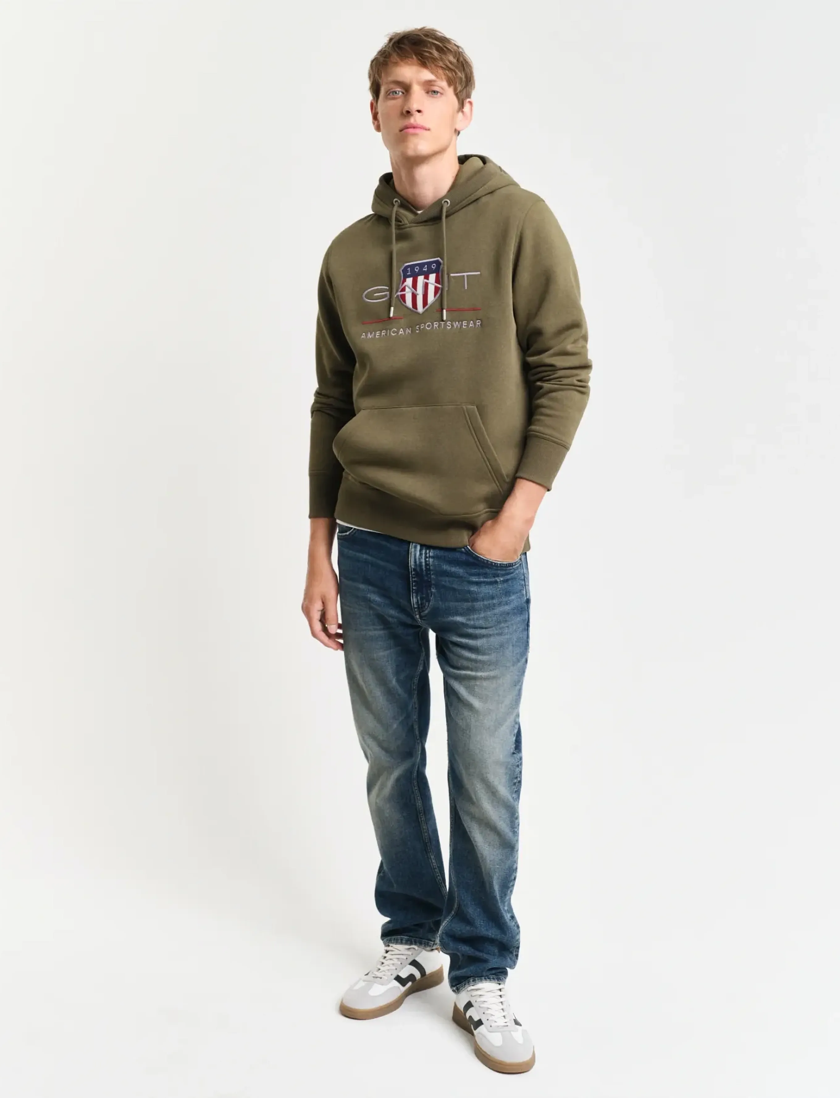Gant - REG ARCHIVE SHIELD HOODIE - hættetrøjer - juniper green - 5