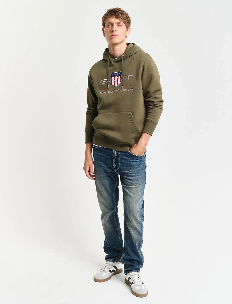 Gant - REG ARCHIVE SHIELD HOODIE - kapuzenpullover - juniper green - 5