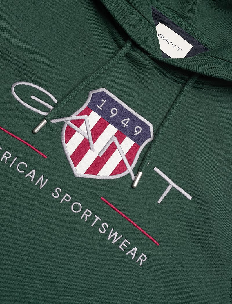 GANT - REG ARCHIVE SHIELD HOODIE - kapuzenpullover - tartan green - 2