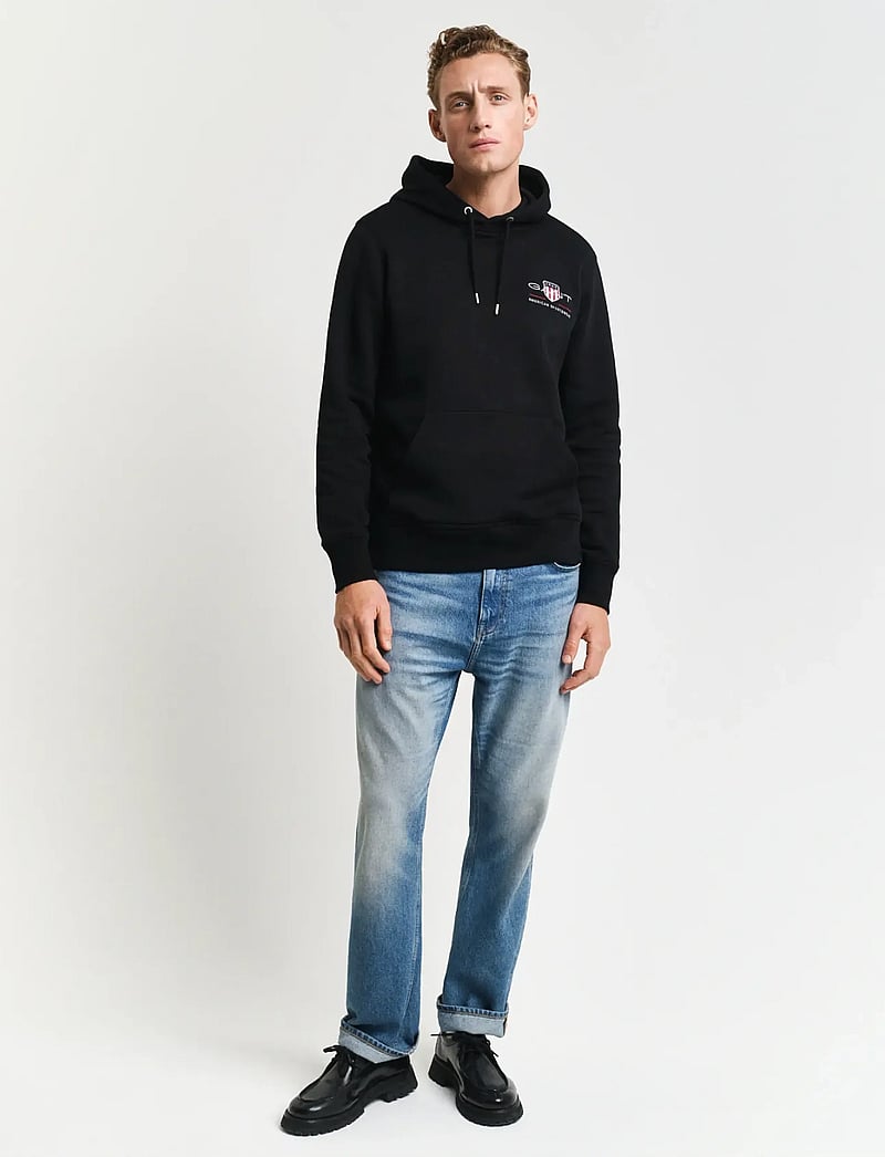 GANT - REG MEDIUM ARCHIVE SHIELD HOODIE - hættetrøjer - black - 5