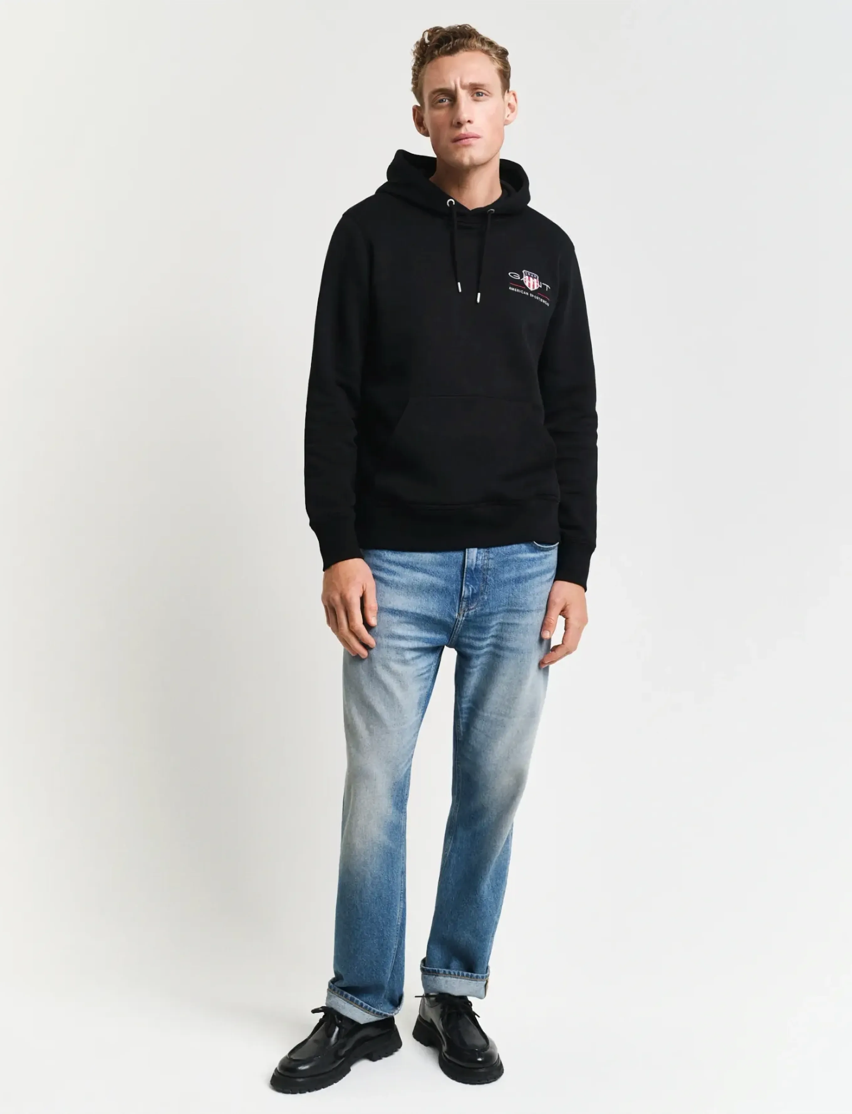 Gant - REG MEDIUM ARCHIVE SHIELD HOODIE - džemperiai su gobtuvu - black - 5