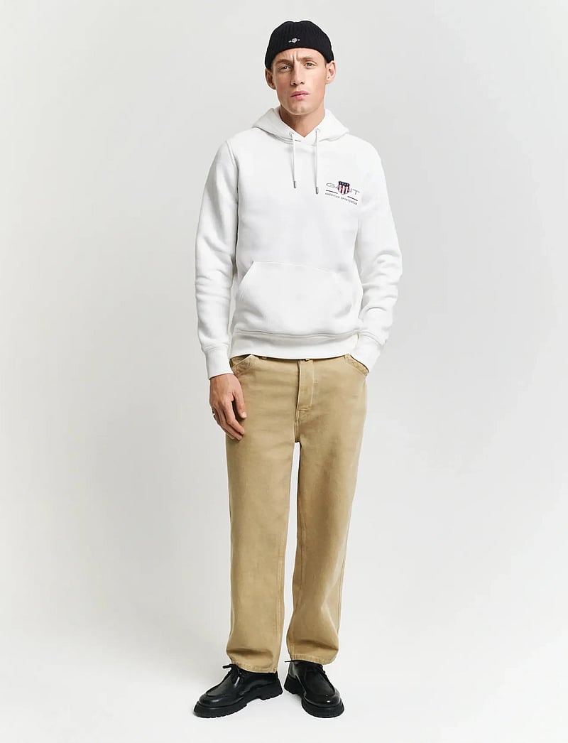 GANT - REG MEDIUM ARCHIVE SHIELD HOODIE - hættetrøjer - eggshell - 5