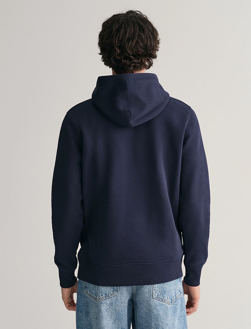 GANT - REG MEDIUM ARCHIVE SHIELD HOODIE - hættetrøjer - evening blue - 3