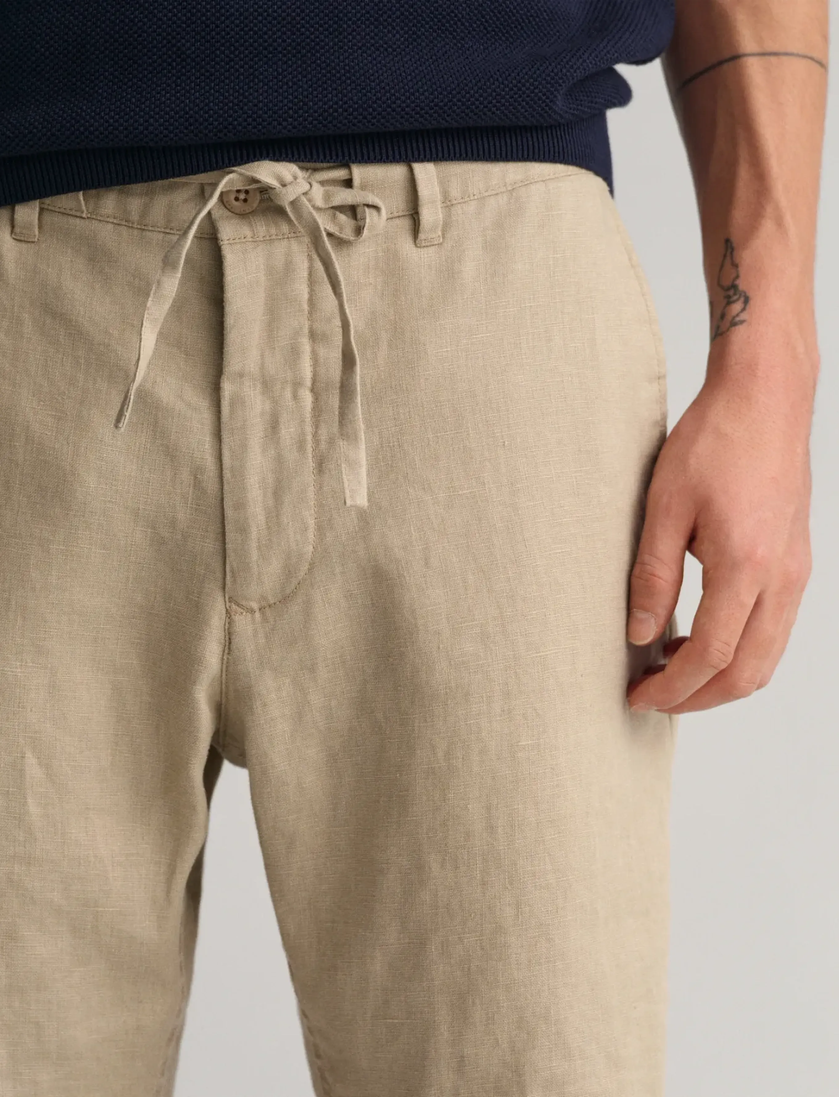 GANT - RELAXED LINEN DS SHORTS - concrete beige - 4