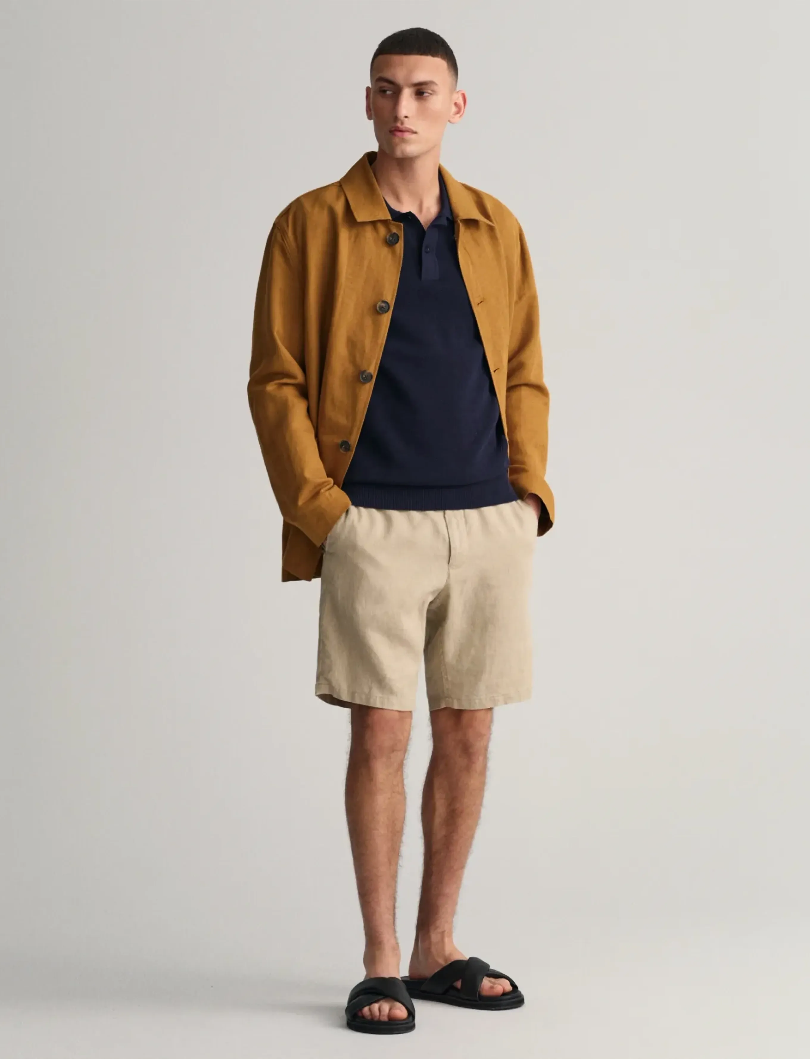 GANT - RELAXED LINEN DS SHORTS - concrete beige - 5