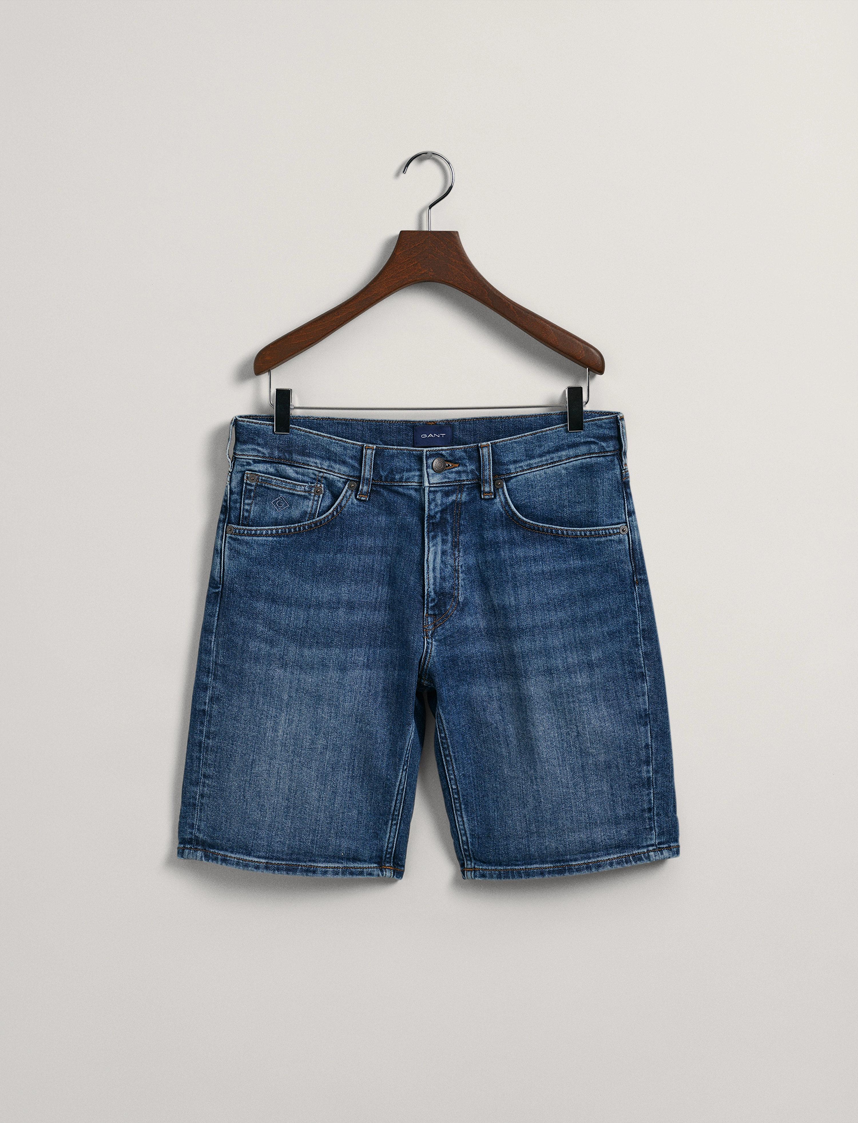 GANT - ARLEY GANT JEANS SHORTS - mid blue broken in - 5