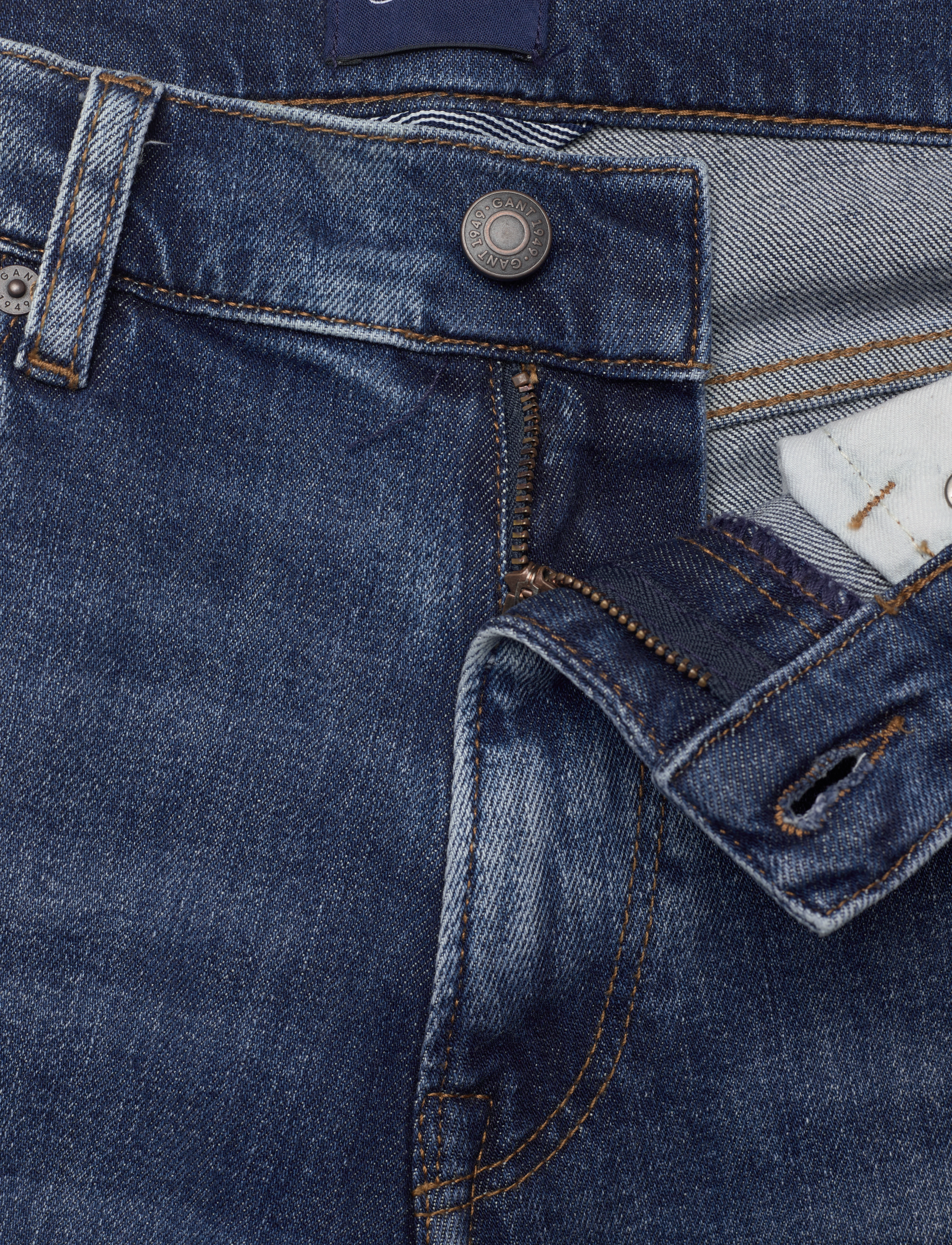 GANT - ARLEY GANT JEANS SHORTS - mid blue broken in - 3