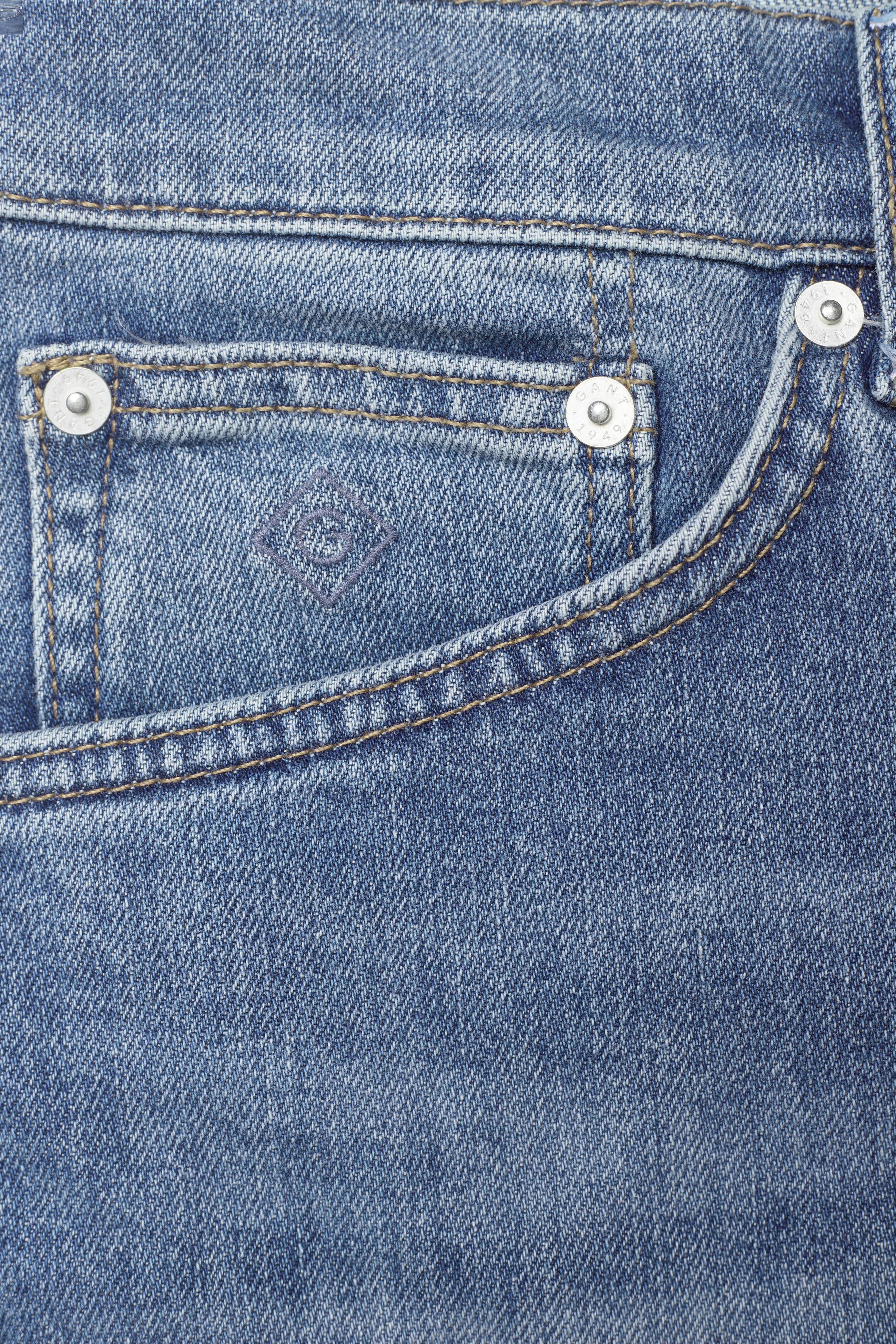 GANT - ARLEY GANT JEANS SHORTS - mid blue worn in - 2