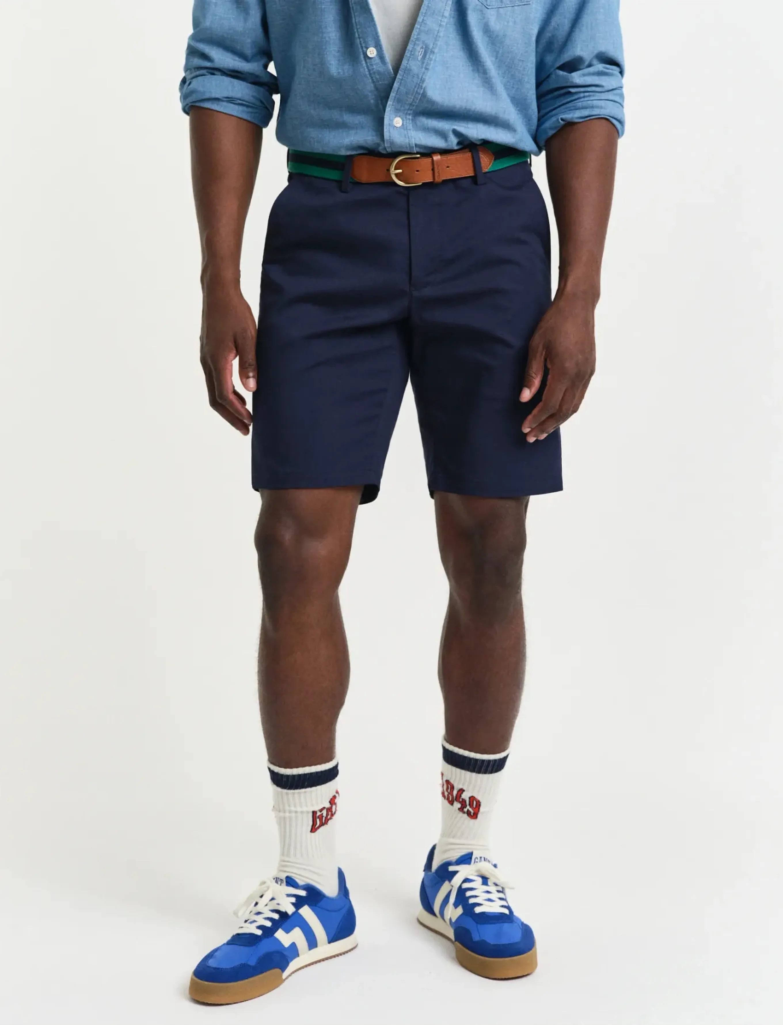 Gant Slim Sports Shorts, Mænd, Smal Sports Shorts, Navy, Str: 31