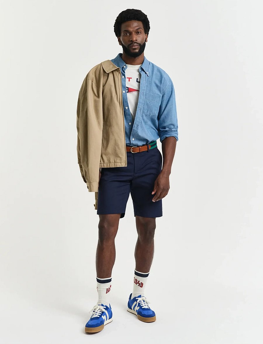 Gant - SLIM SPORTS SHORTS - hversdagsstuttbuxur - evening blue - 4