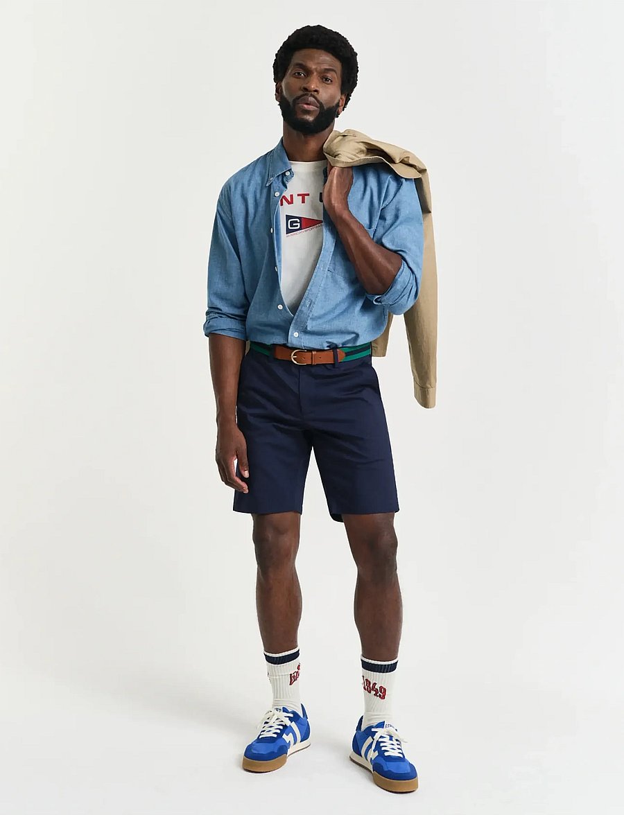 Gant - SLIM SPORTS SHORTS - hversdagsstuttbuxur - evening blue - 5