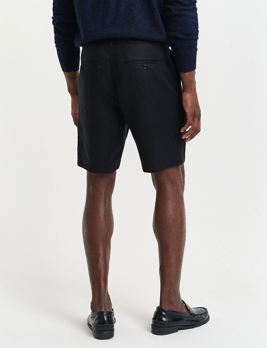 Gant - RELAXED LINEN DS SHORTS - leinen-shorts - black - 2