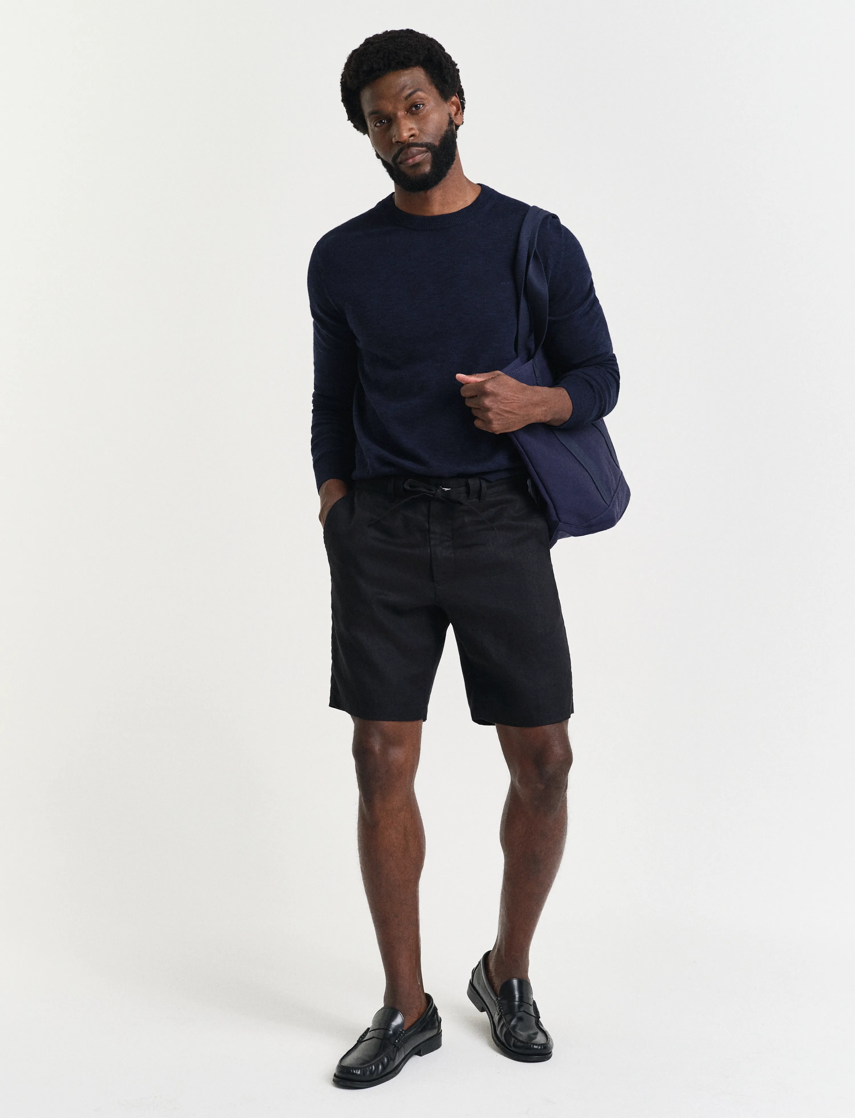 Gant - RELAXED LINEN DS SHORTS - hørshorts - black - 4