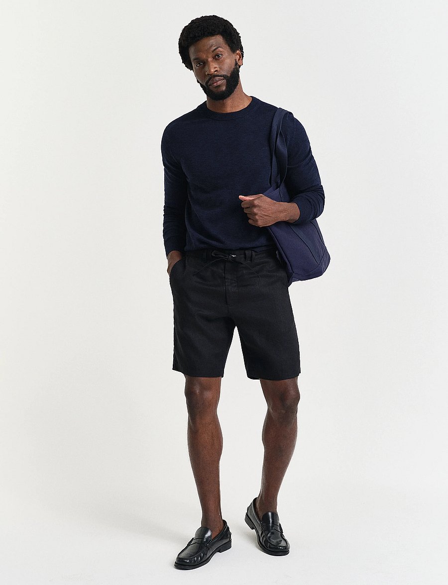 Gant - RELAXED LINEN DS SHORTS - leinen-shorts - black - 4