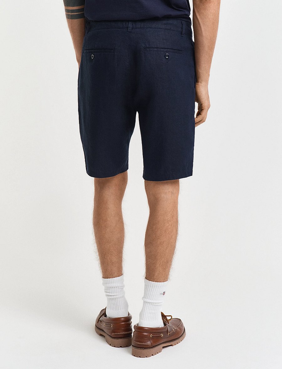 Gant - RELAXED LINEN DS SHORTS - leinen-shorts - evening blue - 2